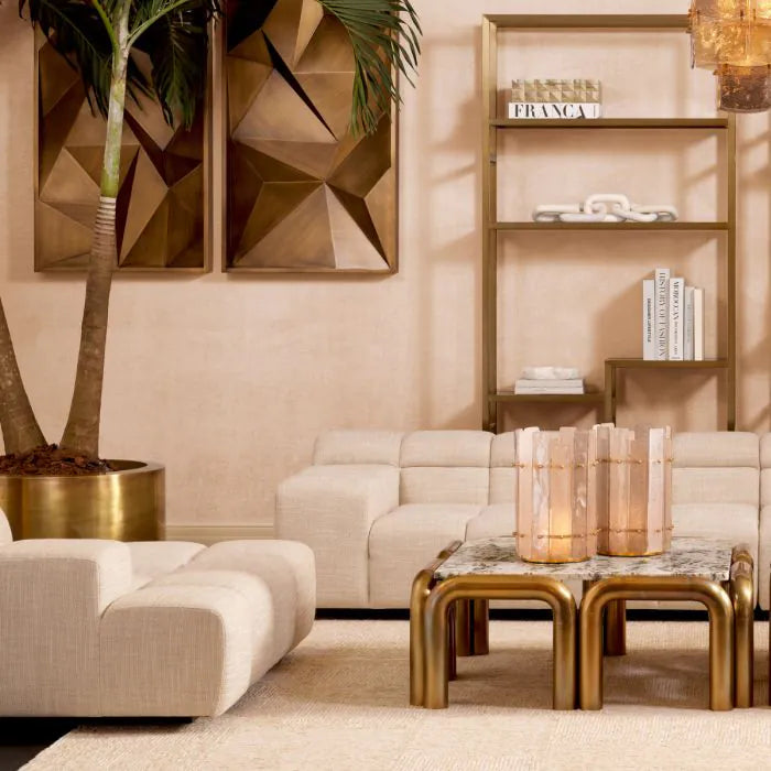 Modulárna pohovka HUNTER - 2-miestny ľavý prvok béžovošedý