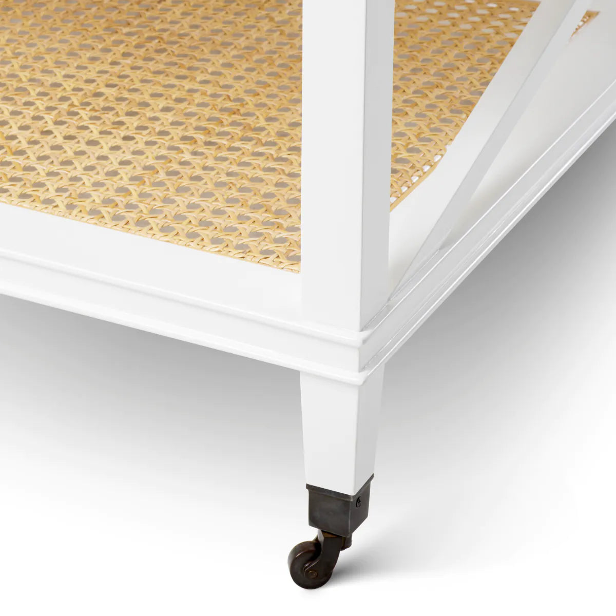 Kávový stolík BAHAMAS z ratanu s bielym podstavcom