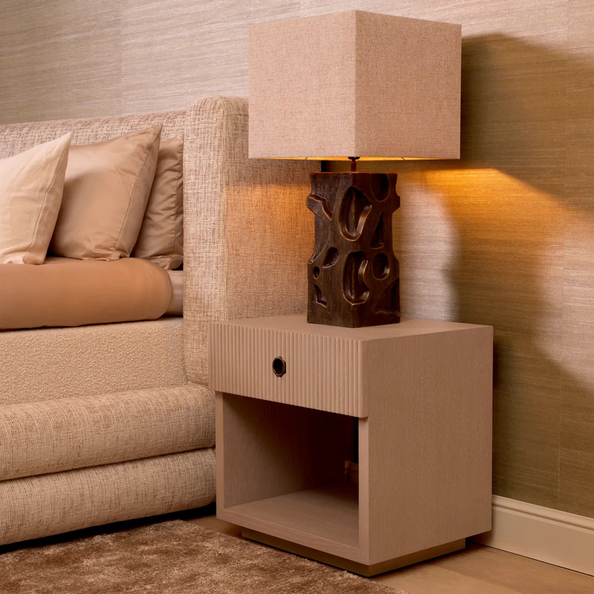 Nočná skrinka DIMITRIOS svetlý dubový dyha