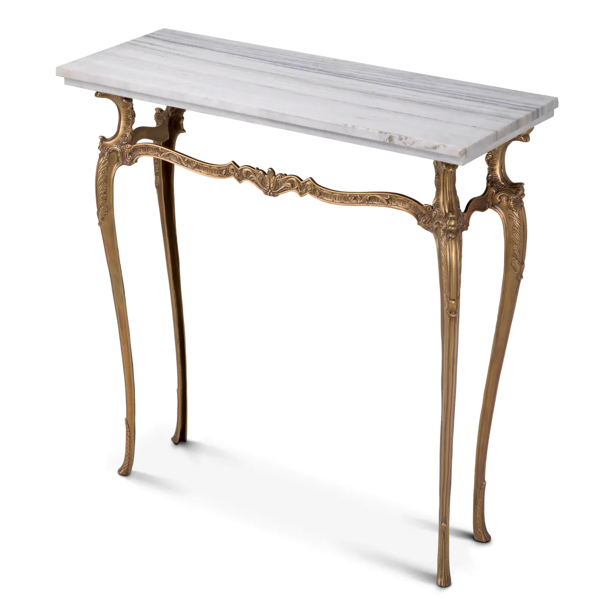 FABIOLA Console in Marble with Antique Gold