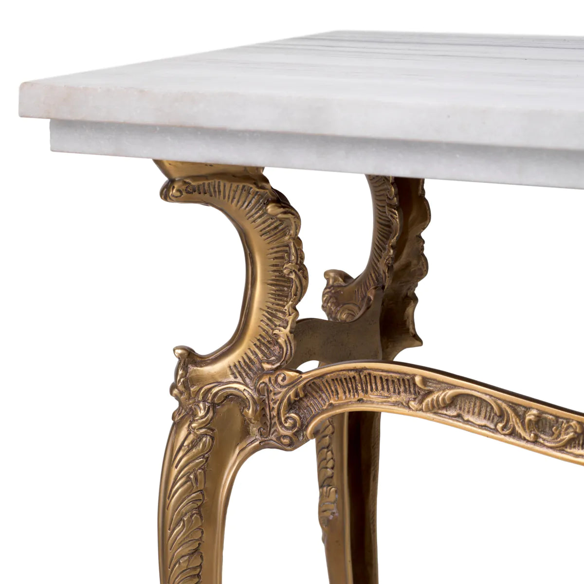 FABIOLA Console in Marble with Antique Gold