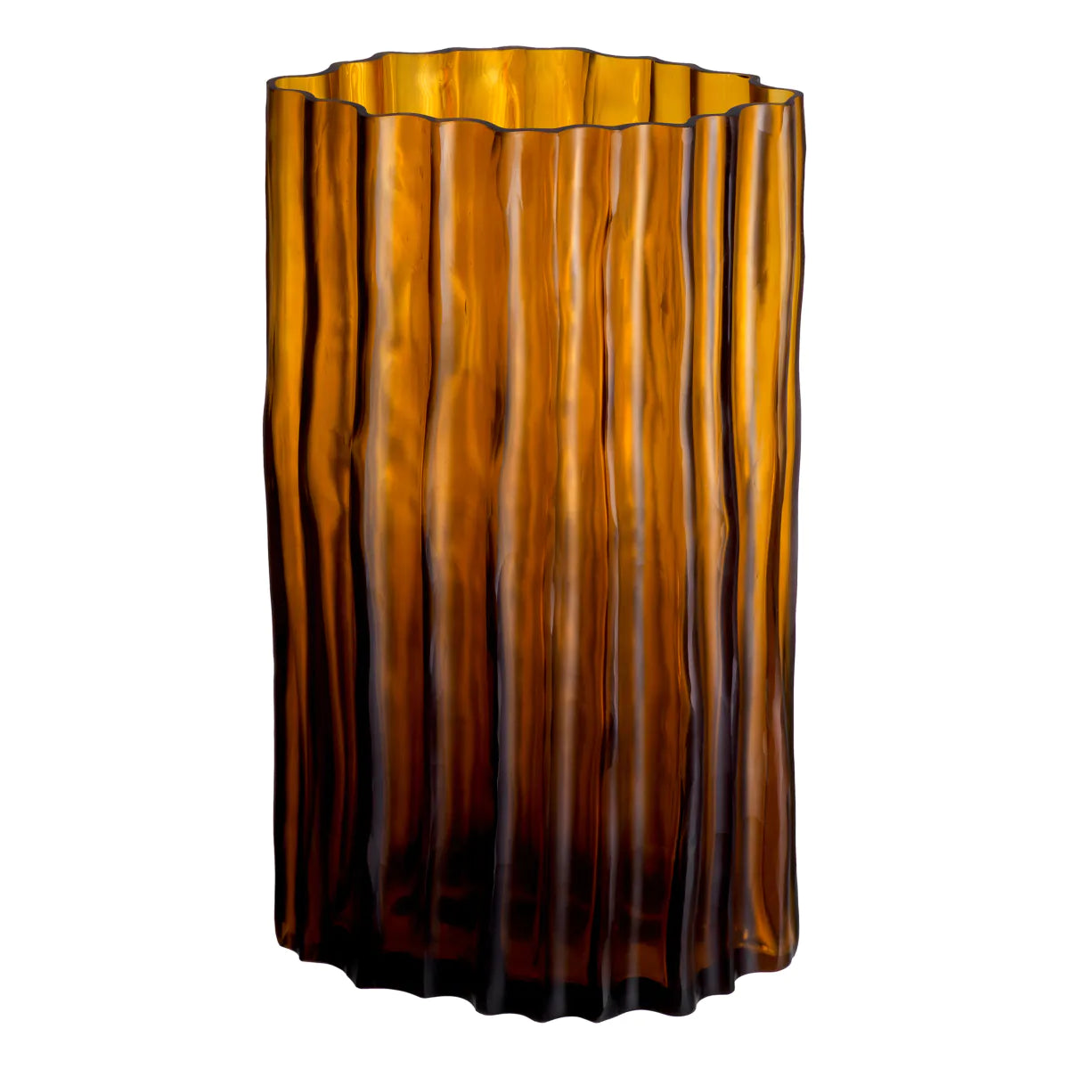 VIVENTE amber glass vase