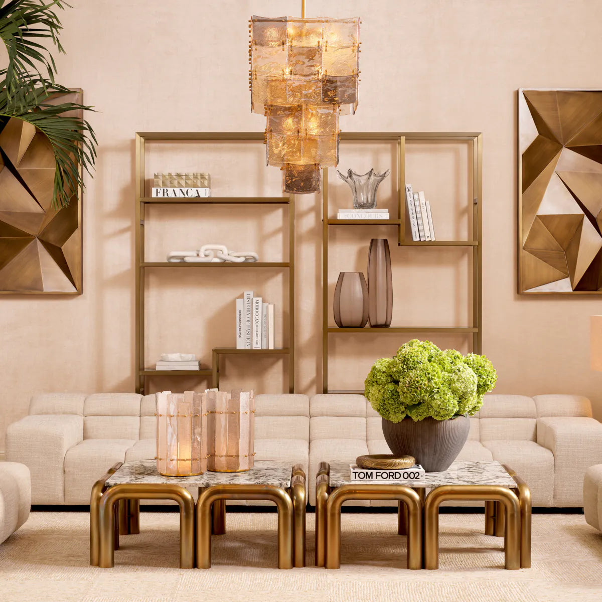 Regál CORRADO II antický zlatý