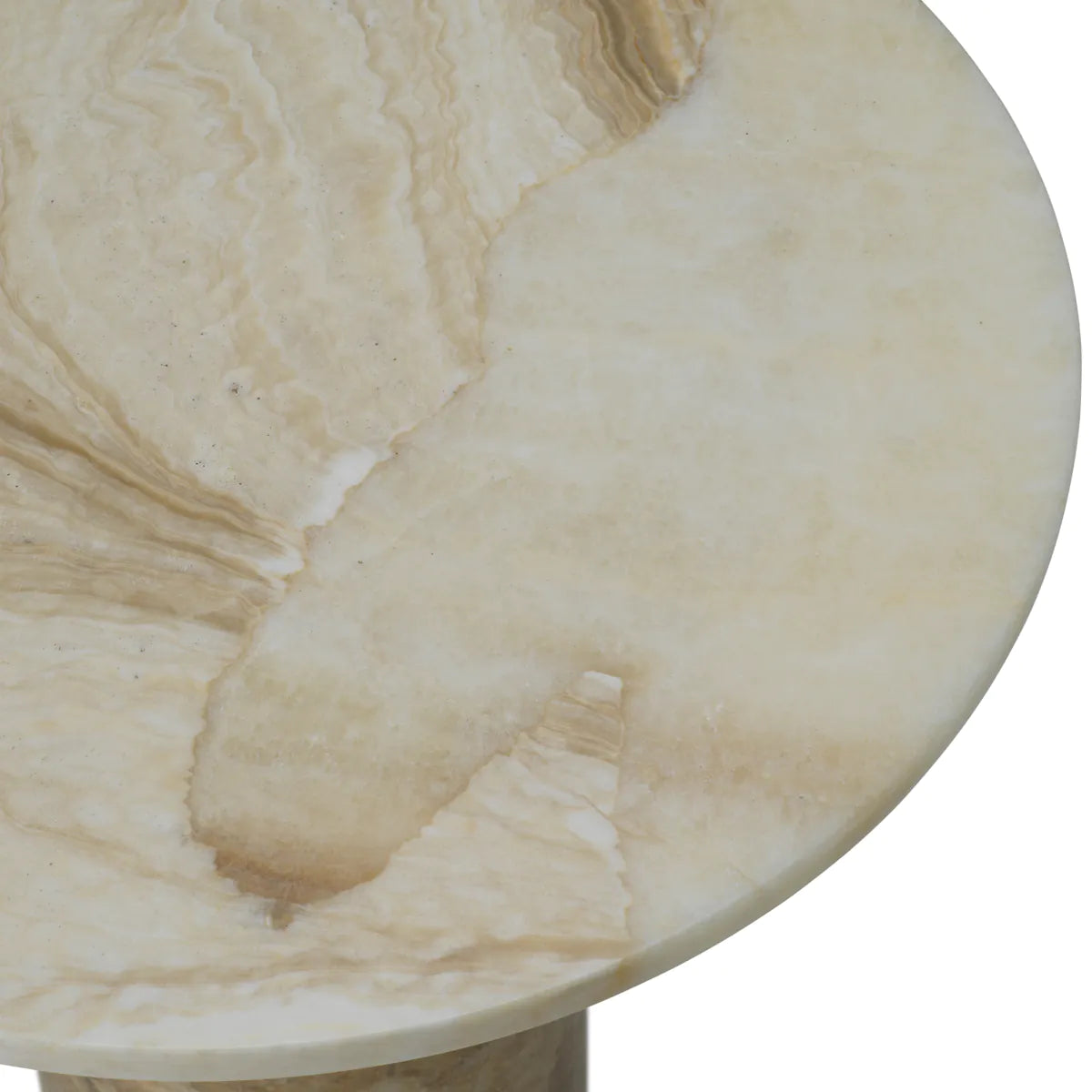 TERRY beige onyx side table