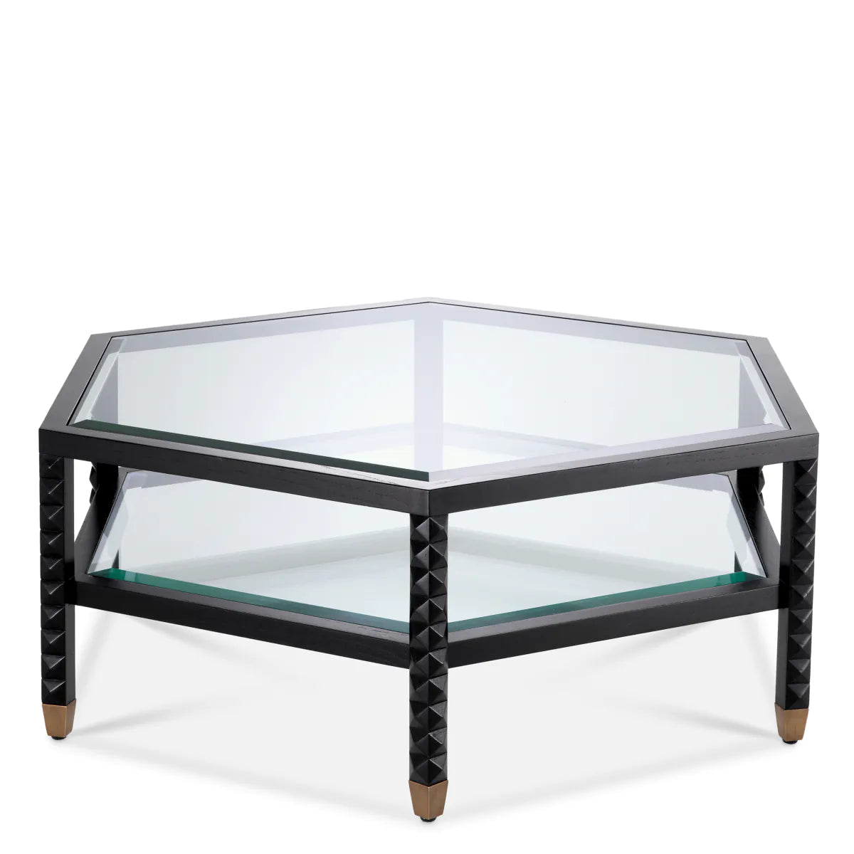 Cornelius Cornelius glass table top with a black base