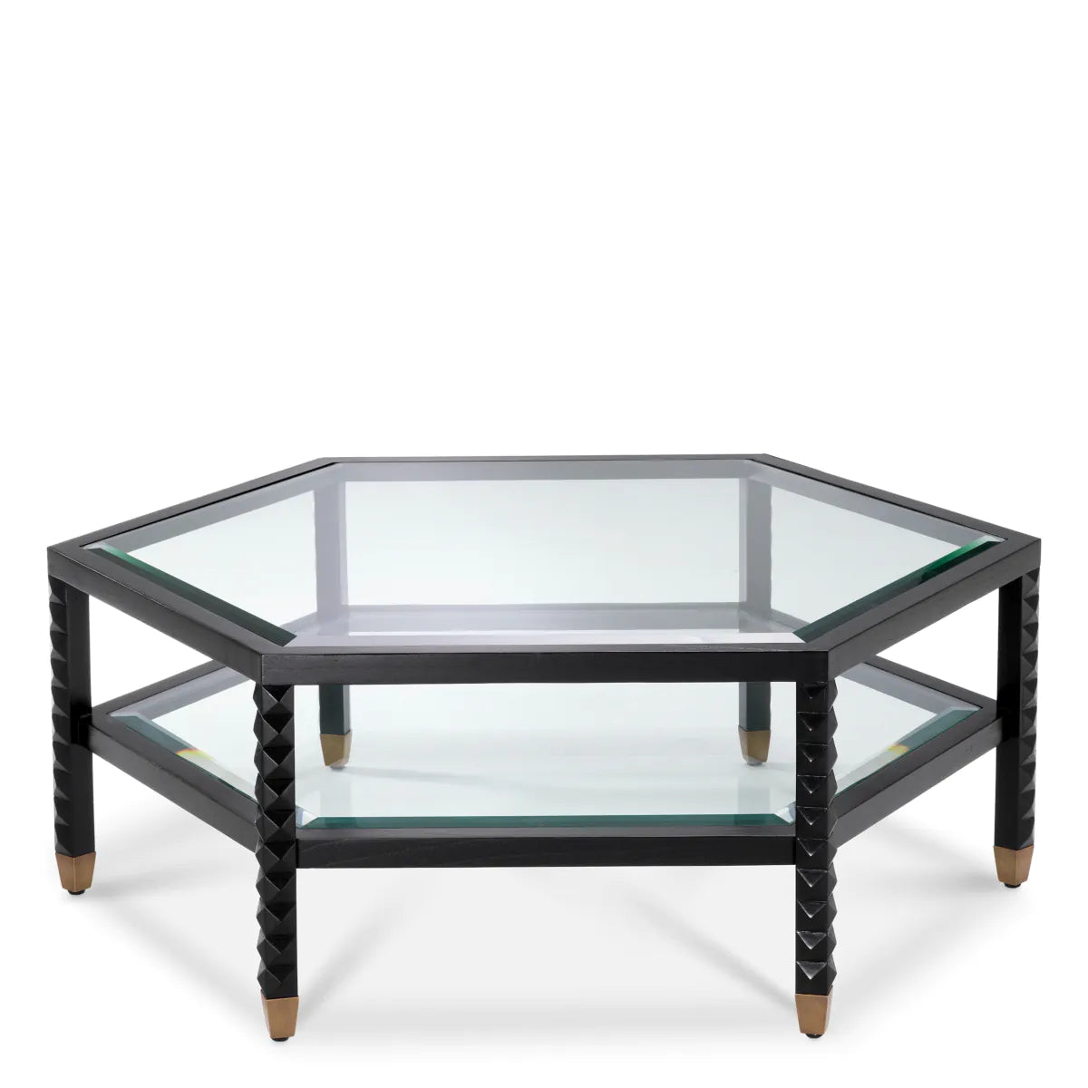 Cornelius Cornelius glass table top with a black base