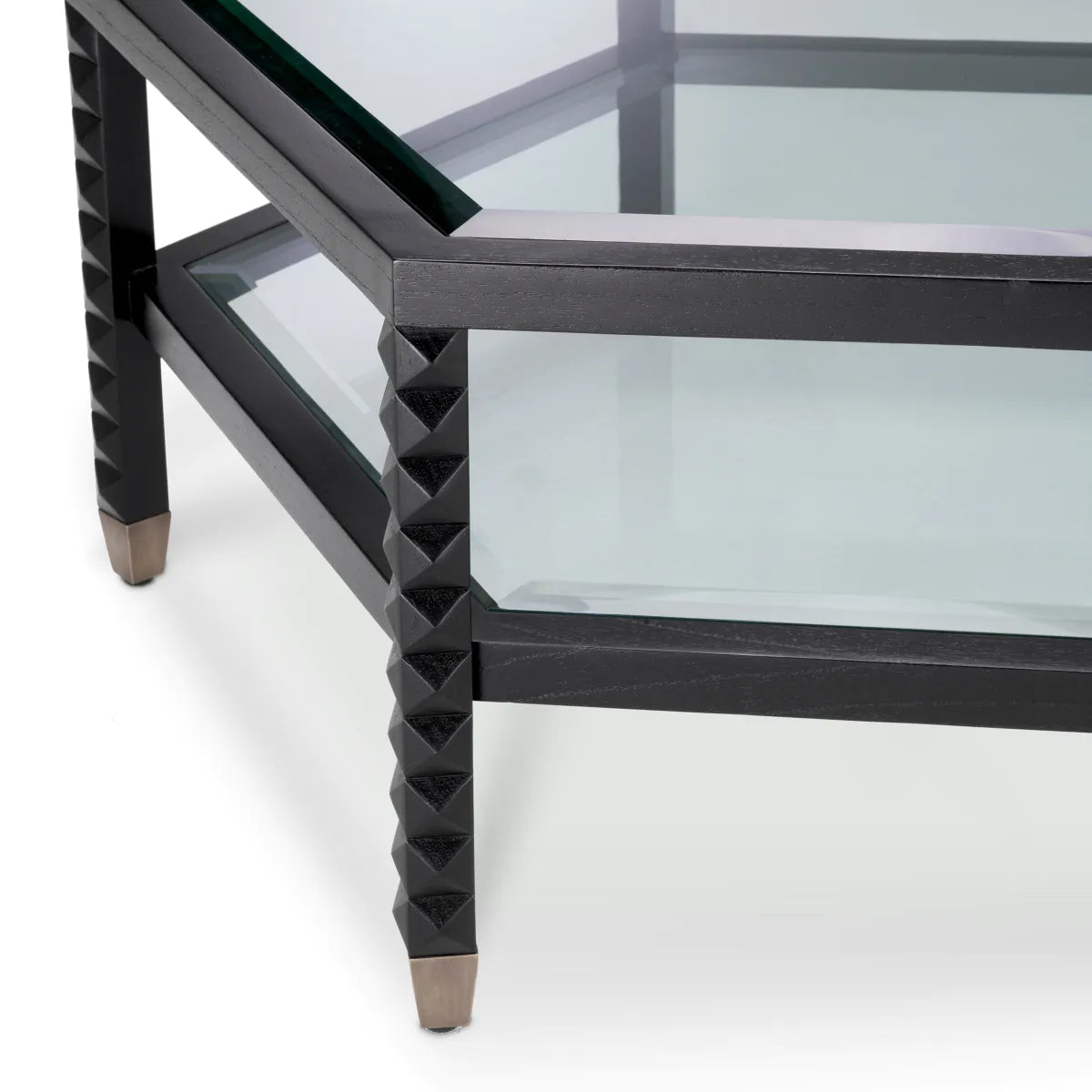 Cornelius Cornelius glass table top with a black base