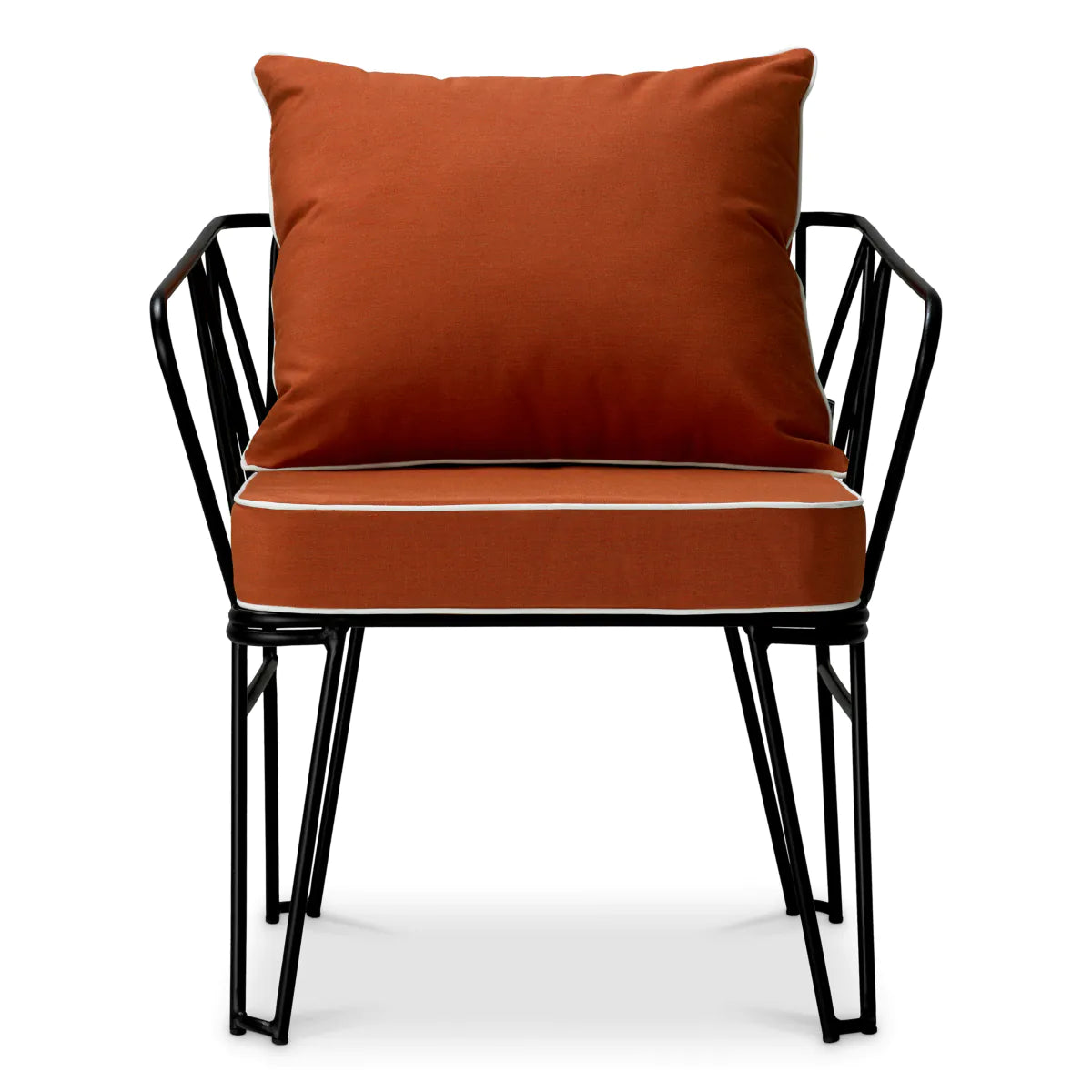 CLIFTON outdoor armchair orange with black base