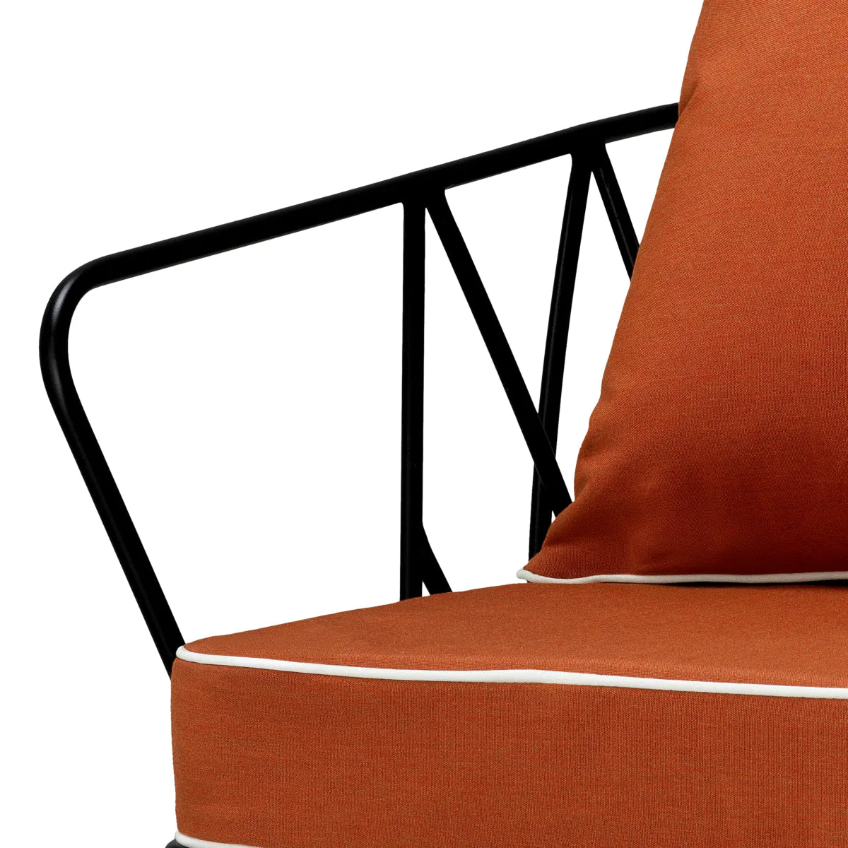 CLIFTON outdoor armchair orange with black base
