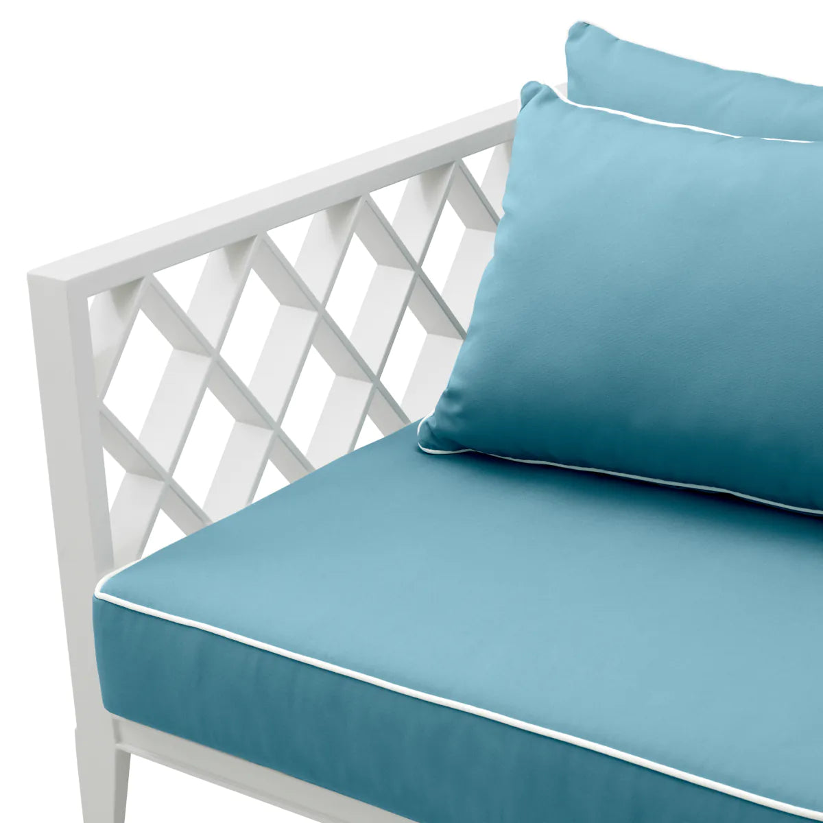 2-seater outdoor sofa OCEAN CLUB white with blue