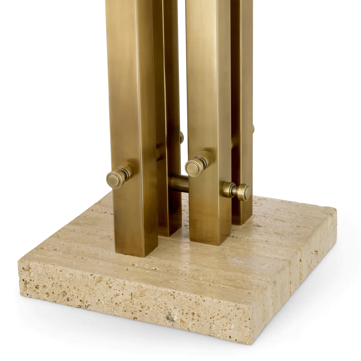 DESTINO table lamp steel with travertine base