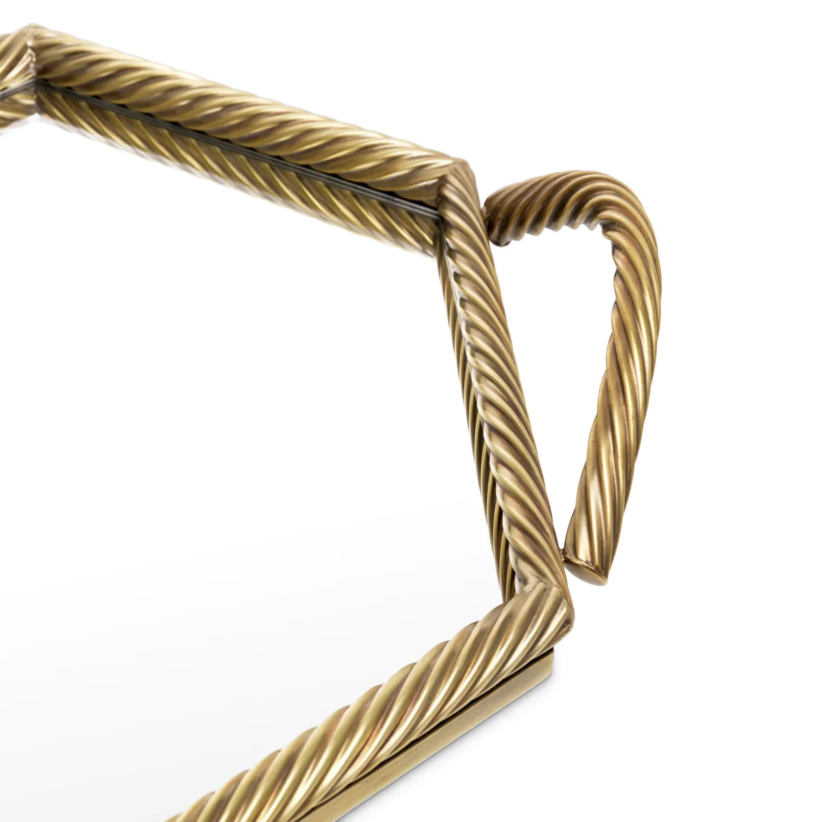 Glass tray SALVI HEXAGON antique brass