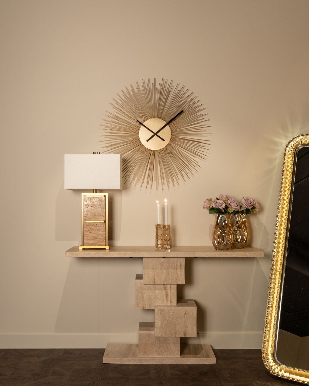 Sklenený svietnik ZOFIA zlatý