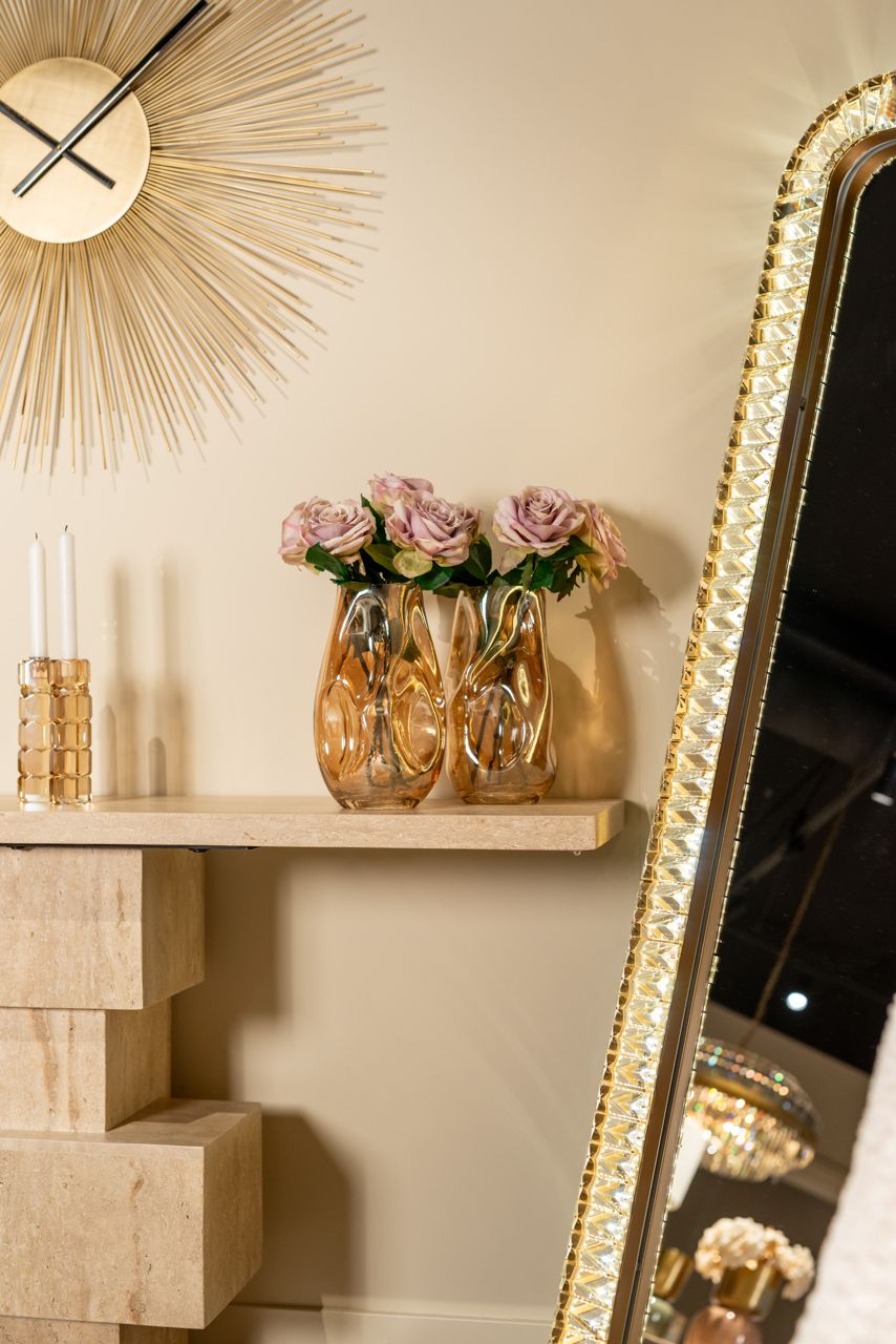 Sklenený svietnik ZOFIA zlatý