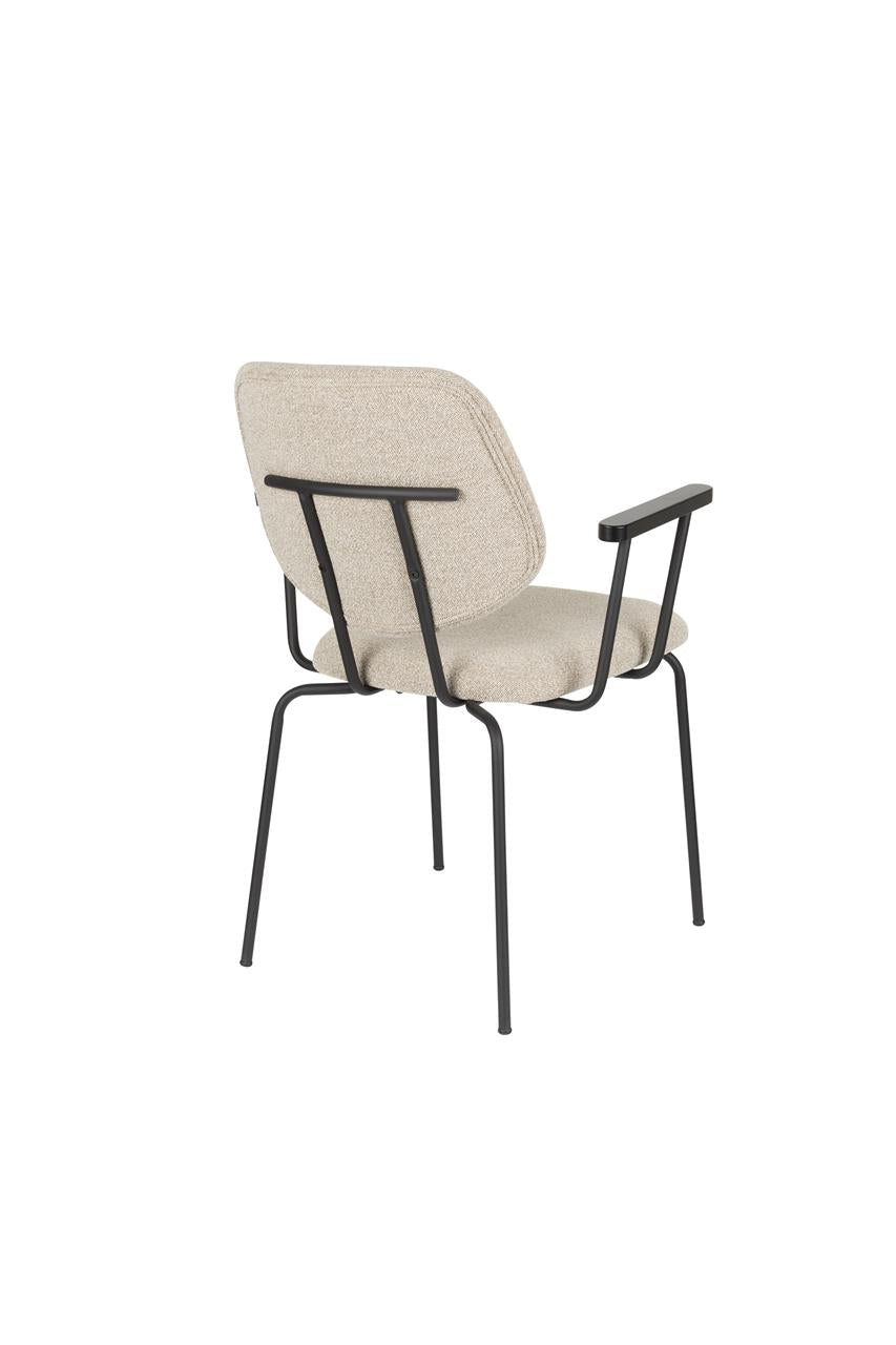 ZELO Armchair in Beige with Black Base
