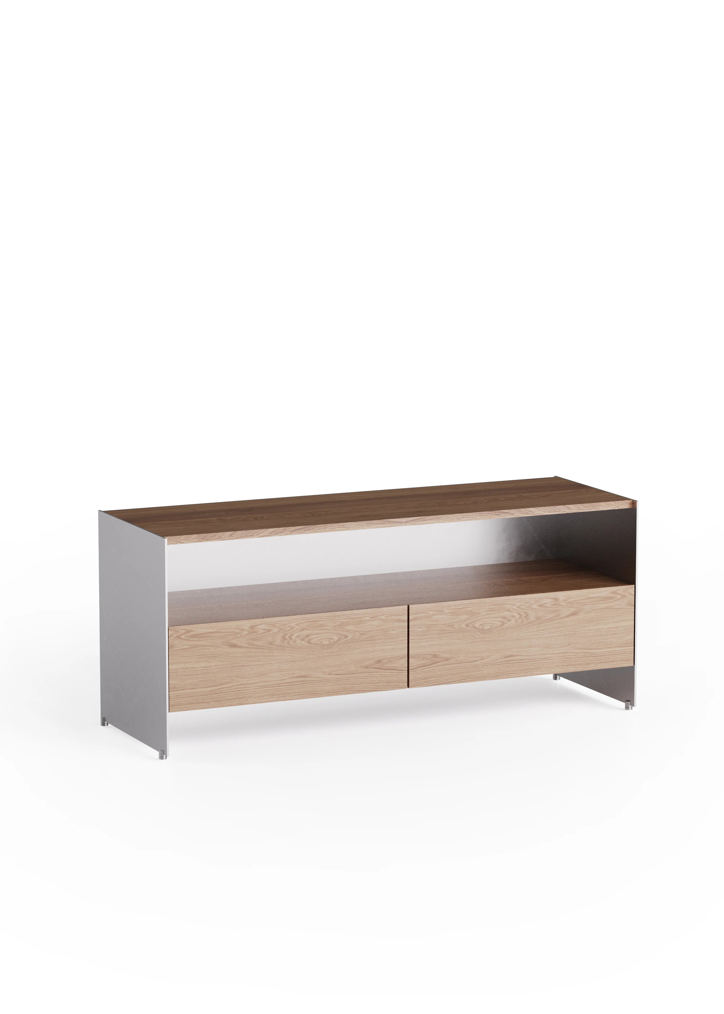 ALOOX 120 Cabinet in Oak Wood with Aluminum Finish