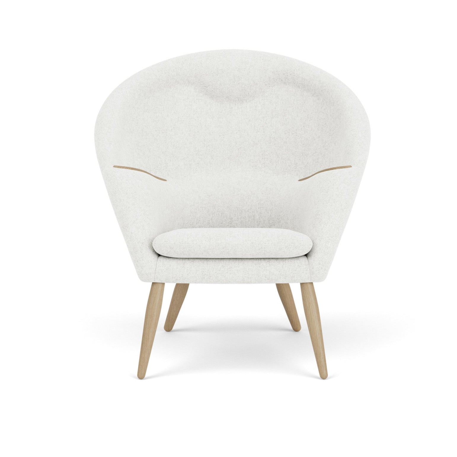 Fotel ODA svetlosivý s dubovou základňou