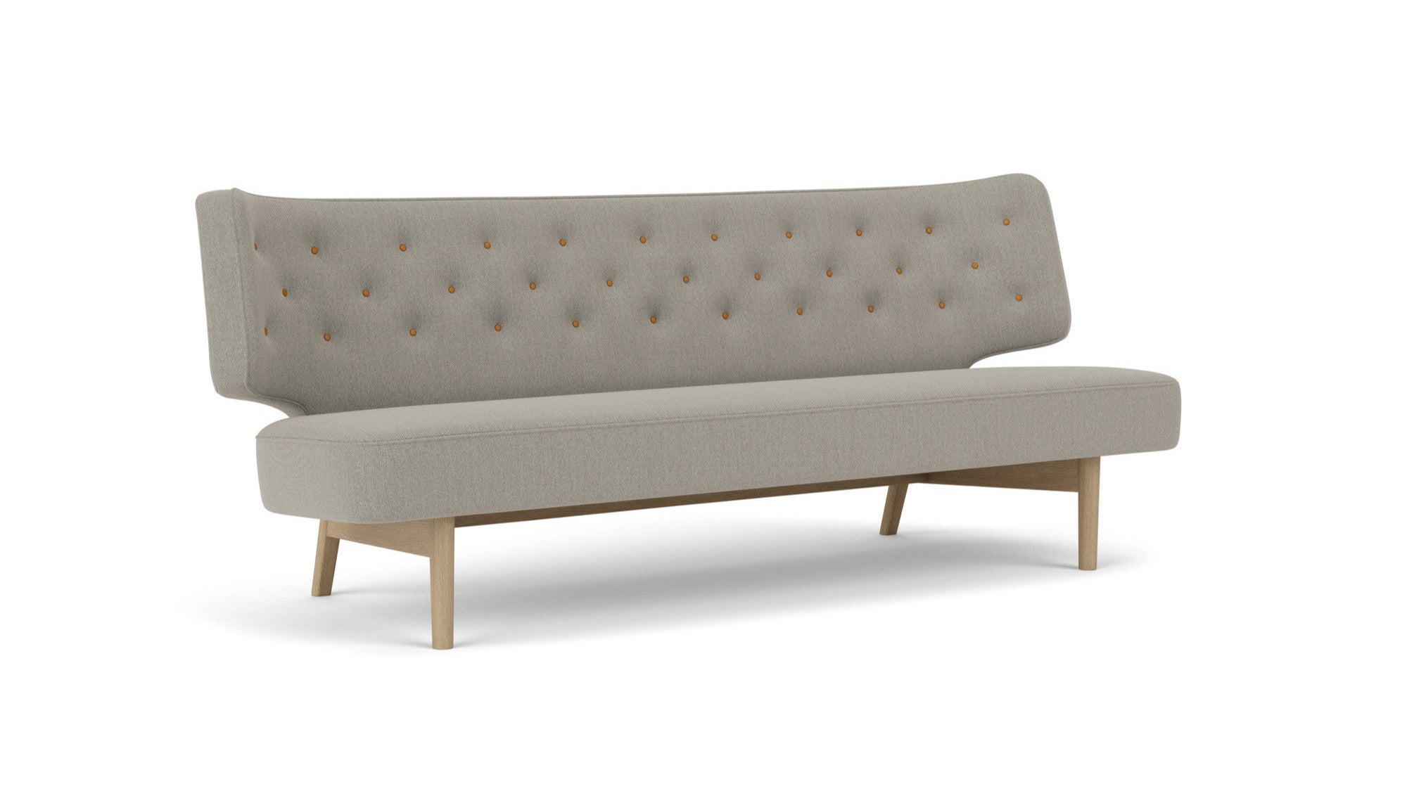 Sofa pre 2 osoby RADIOHUS šedá s dubovým podstavcom