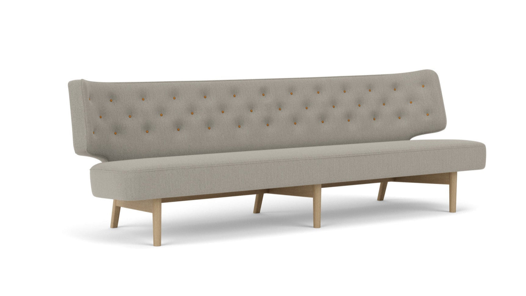 Sofa 3-osobová RADIOHUS šedá s dubovým podstavcom