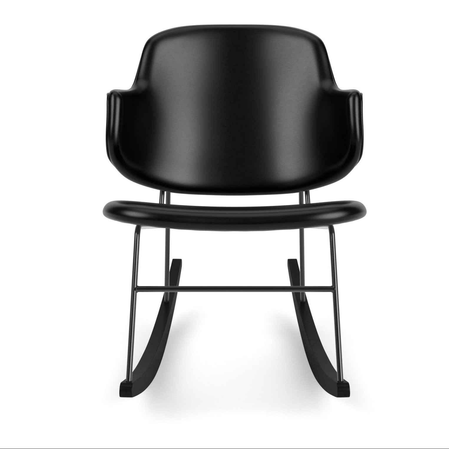 PENGUIN rocking chair black leather