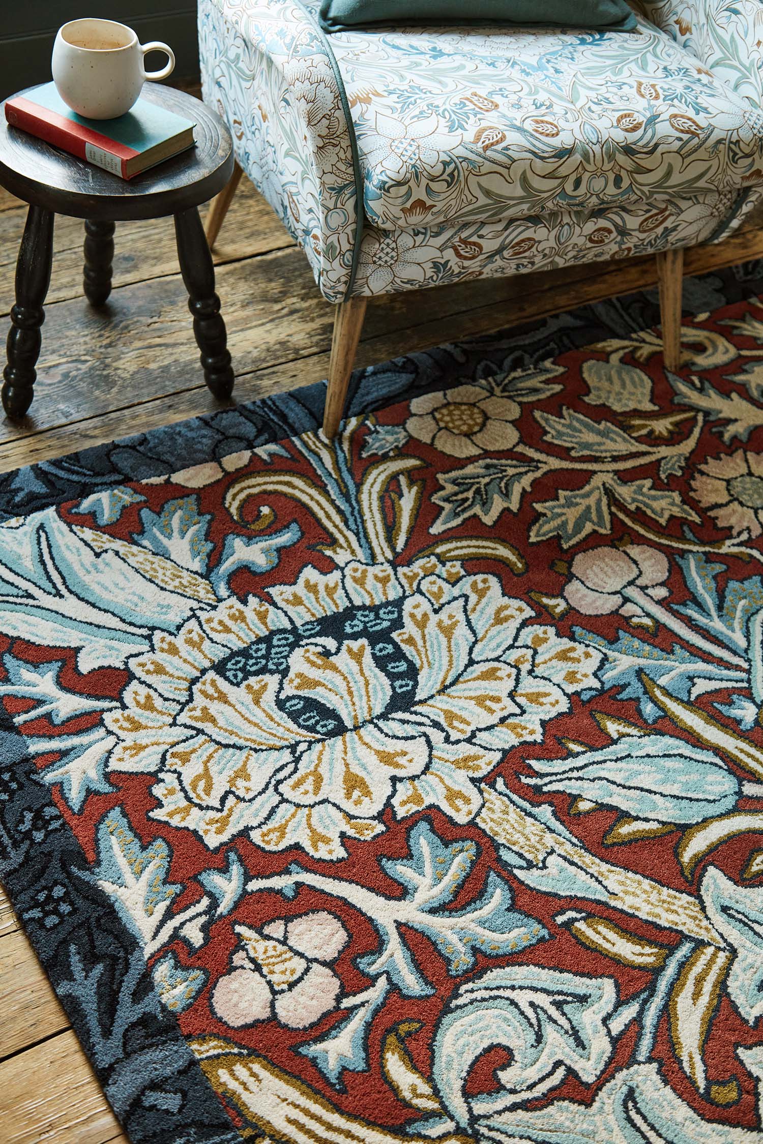 Carpet MoRER TRENT MADDER RED Webb’s burgundy-navy blue