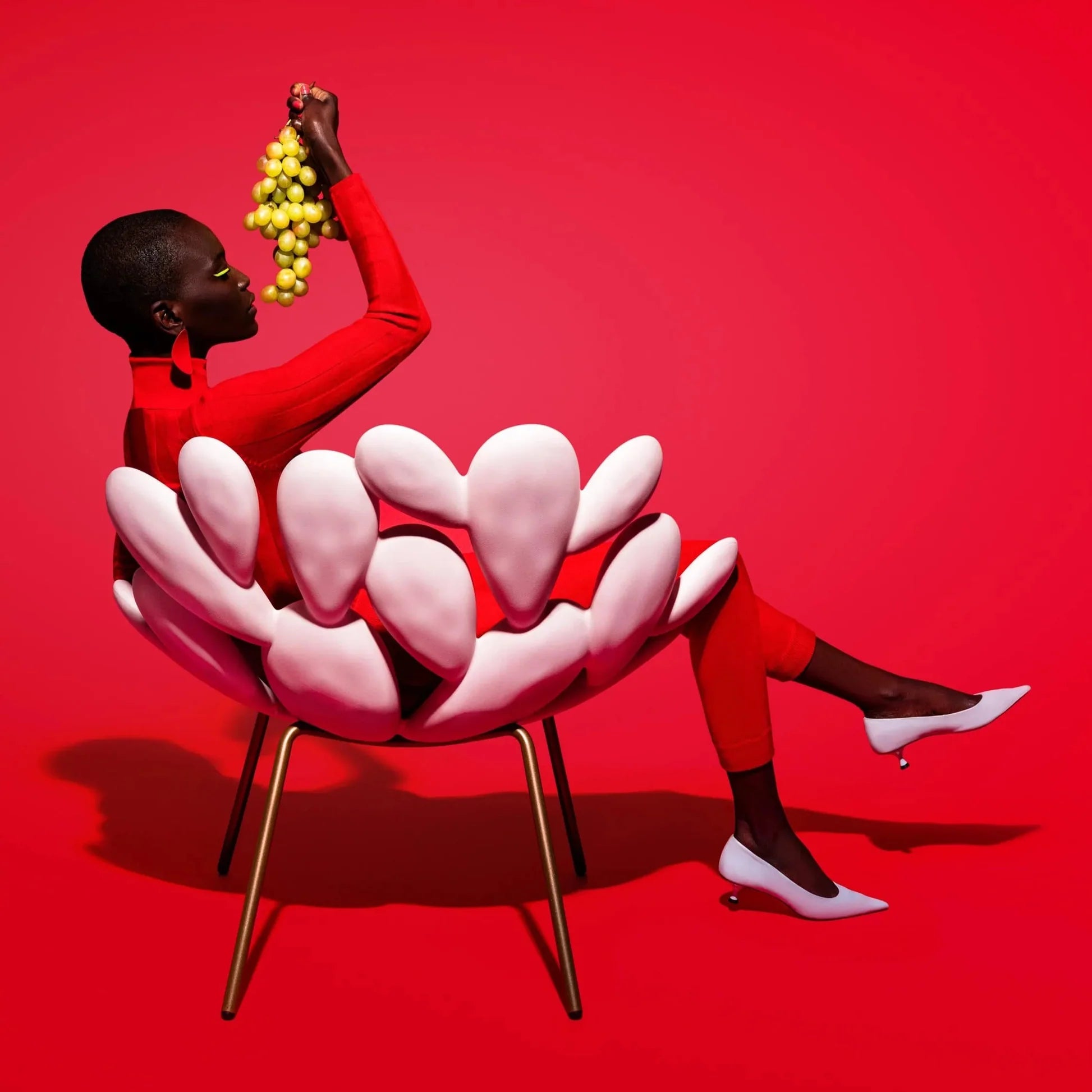 Záhradné kreslo FILICUDI žlté s podstavcom na lyžiach