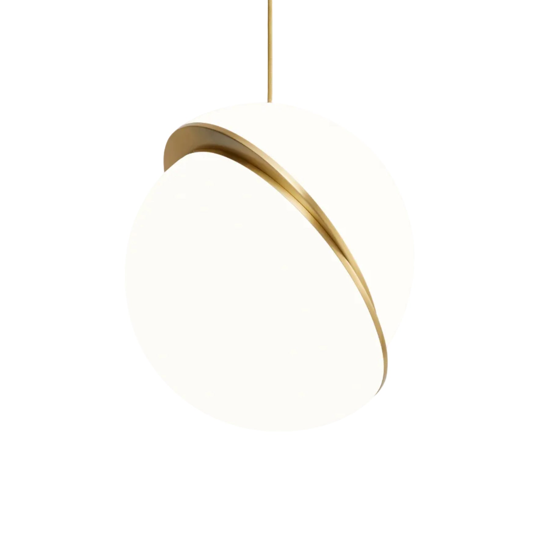 Lampa visiacá CRESCENT s opálovým tienidlom a mosadzou