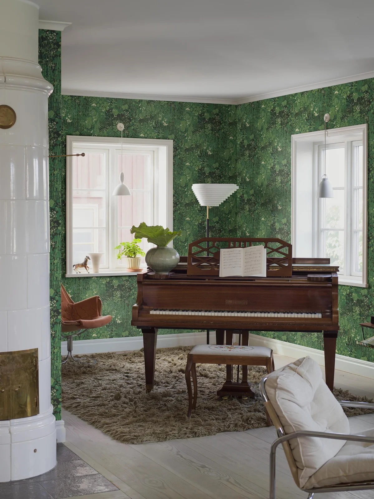 Green Leaf Pattern Wallpaper DIKESREN