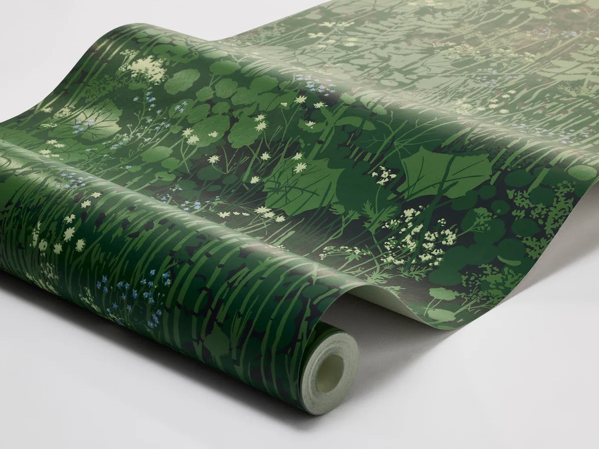 Tapeta s rastlinným motívom listov DIKESREN zelená