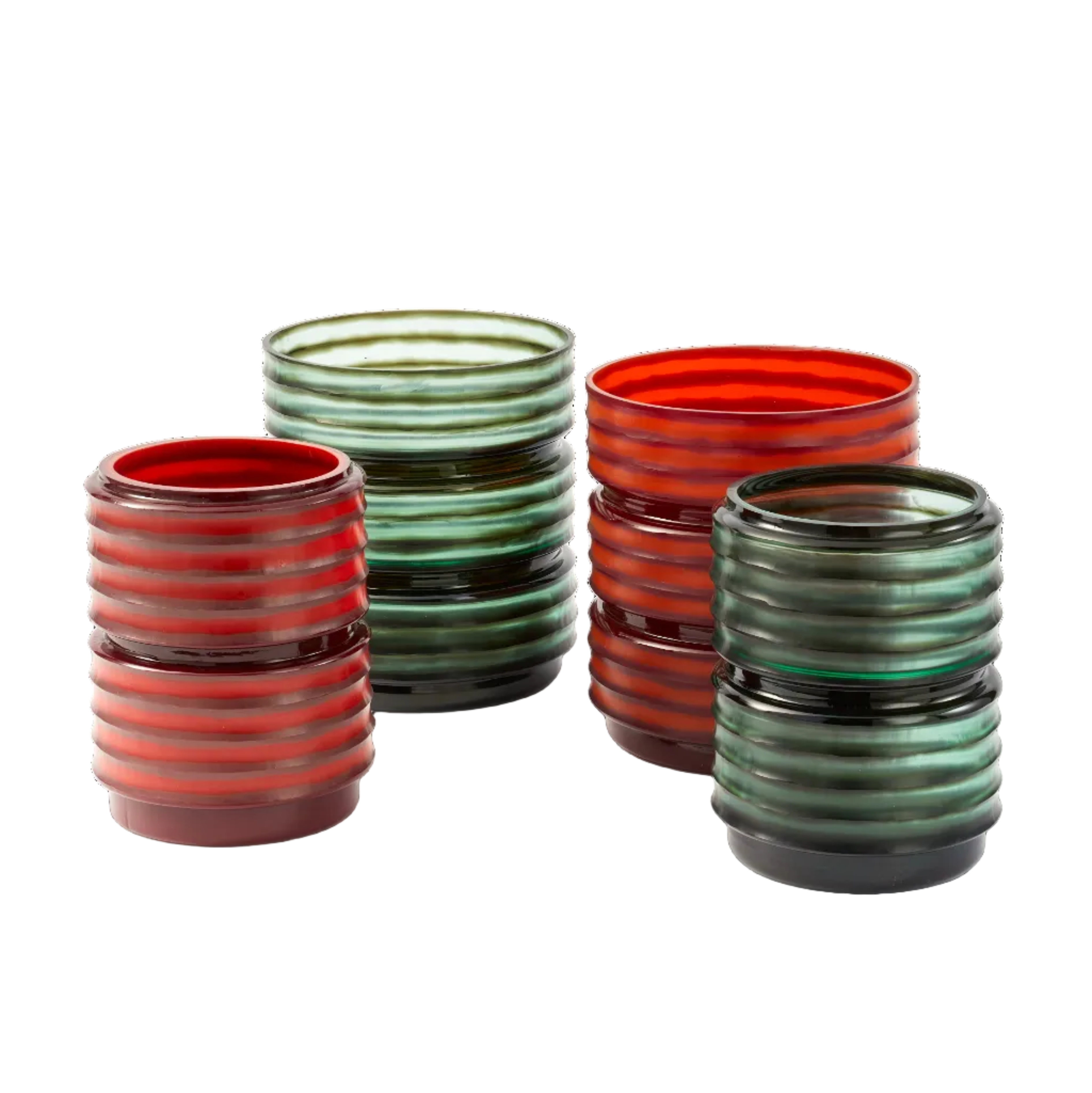 Váza SKLENENÁ VRSTVA červená