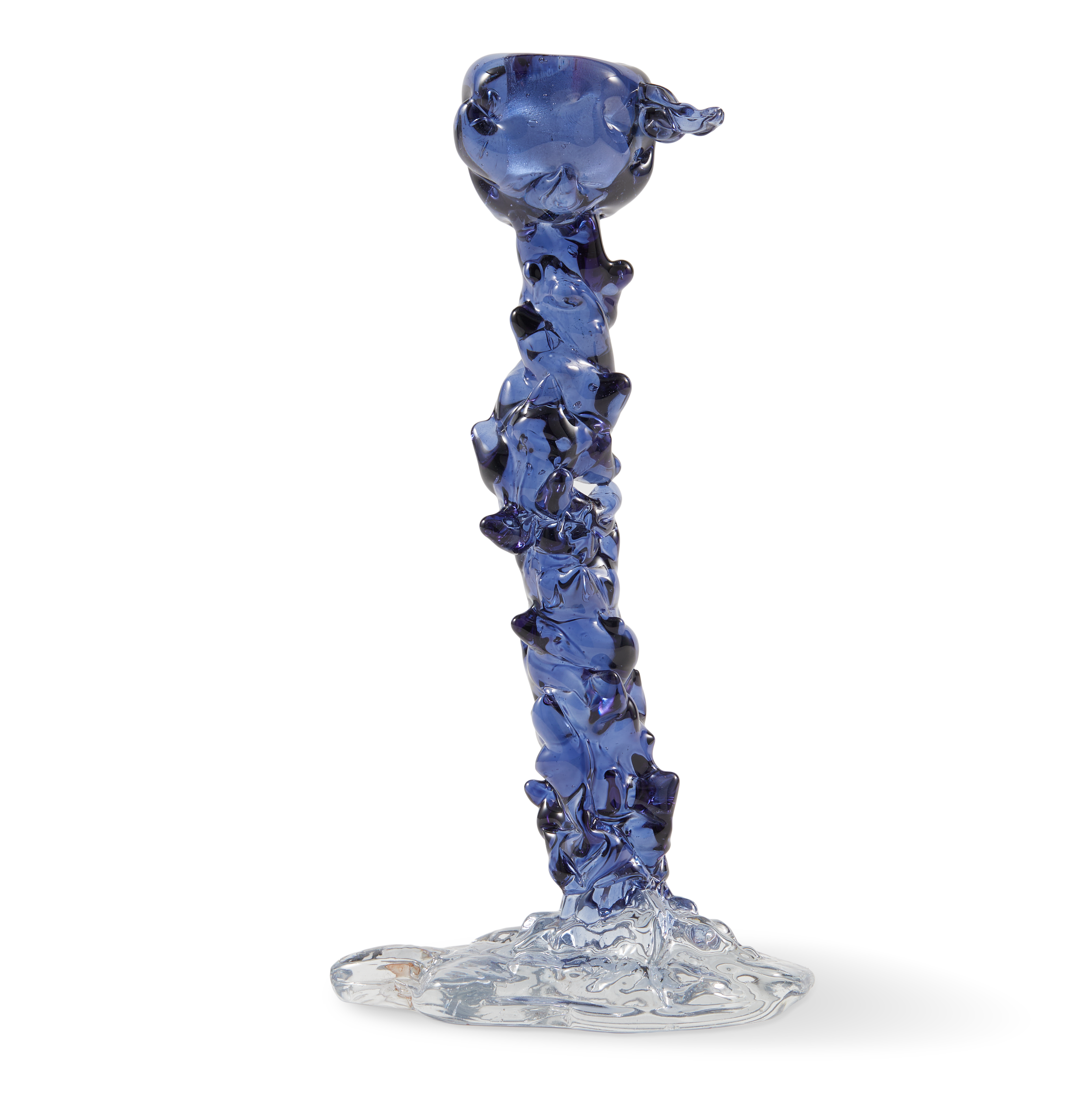 GLASS DRIP Candle Holder Blue