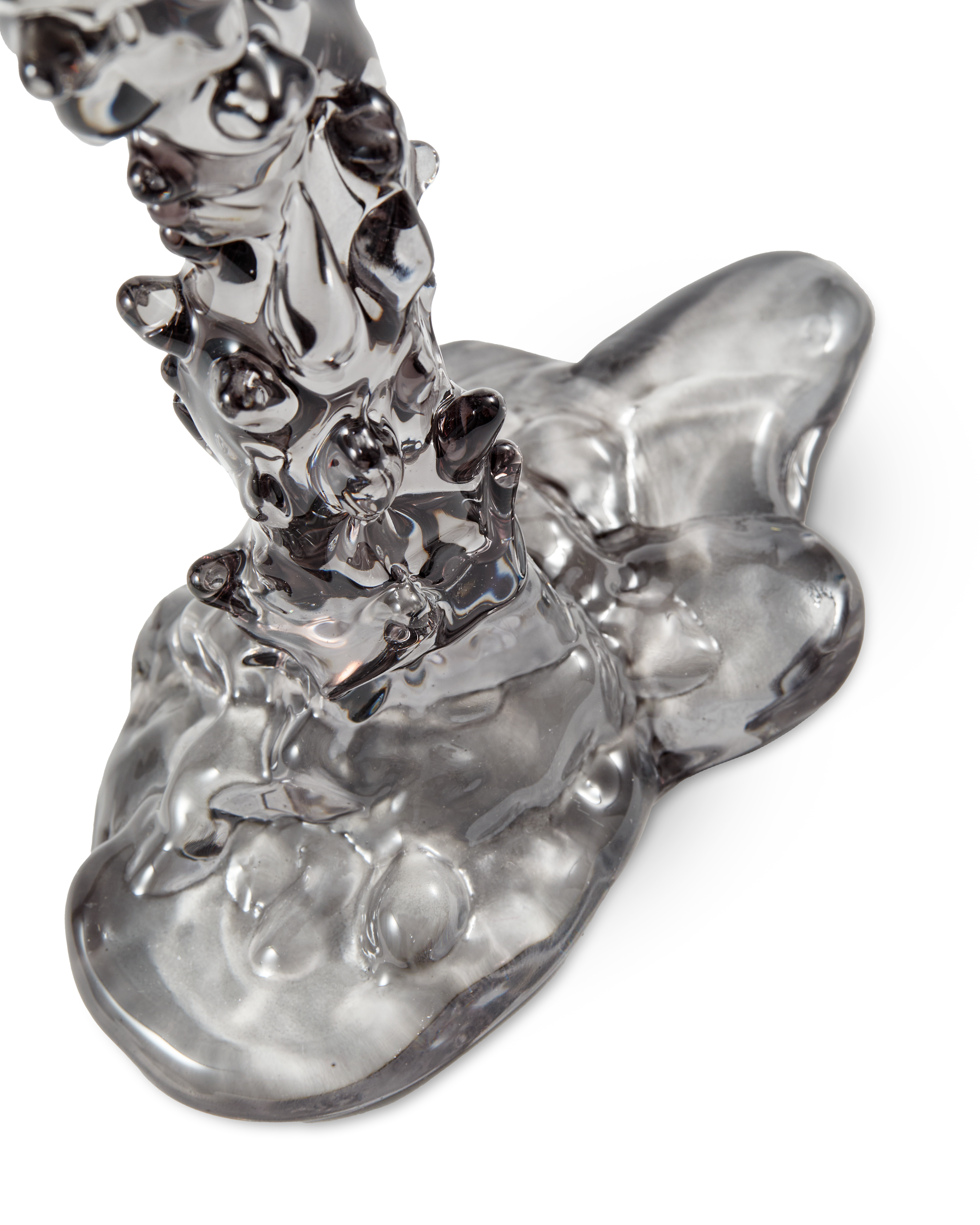 BLACK GLASS DRIP Candle Holder