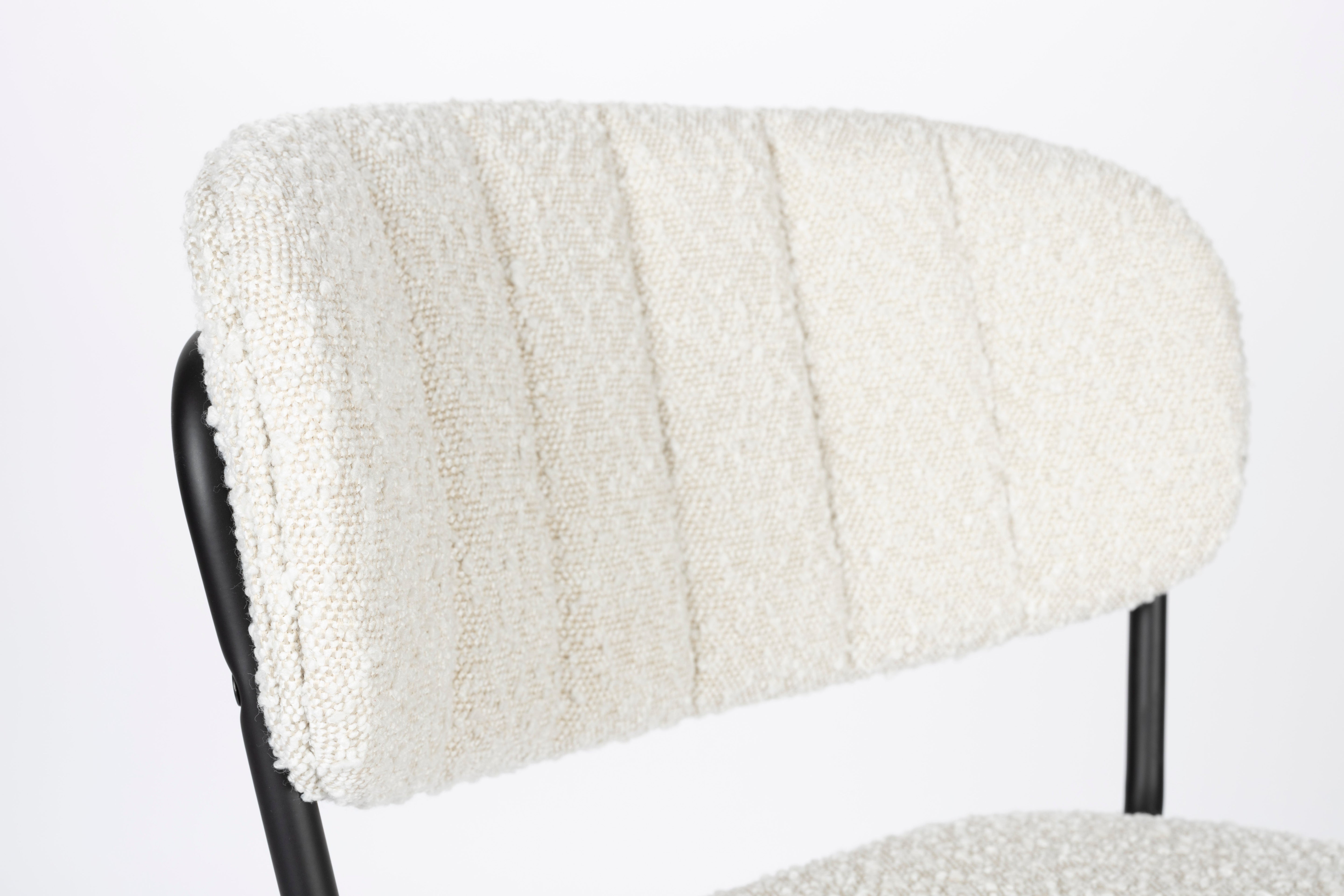 Jolien Boucle Bar Bar Chair with a black base