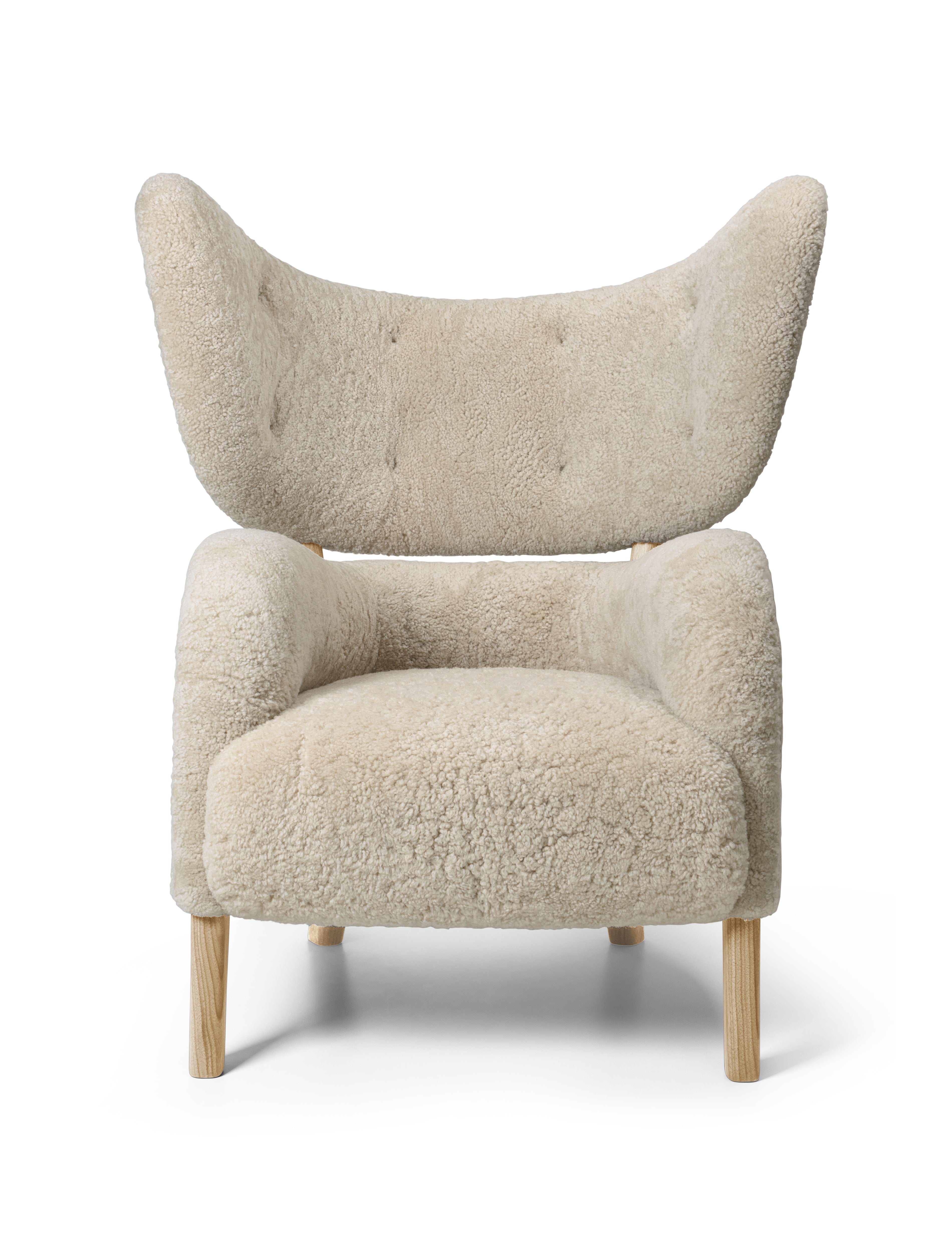 Fotel MY OWN CHAIR skóra owcza z dębową podstawą