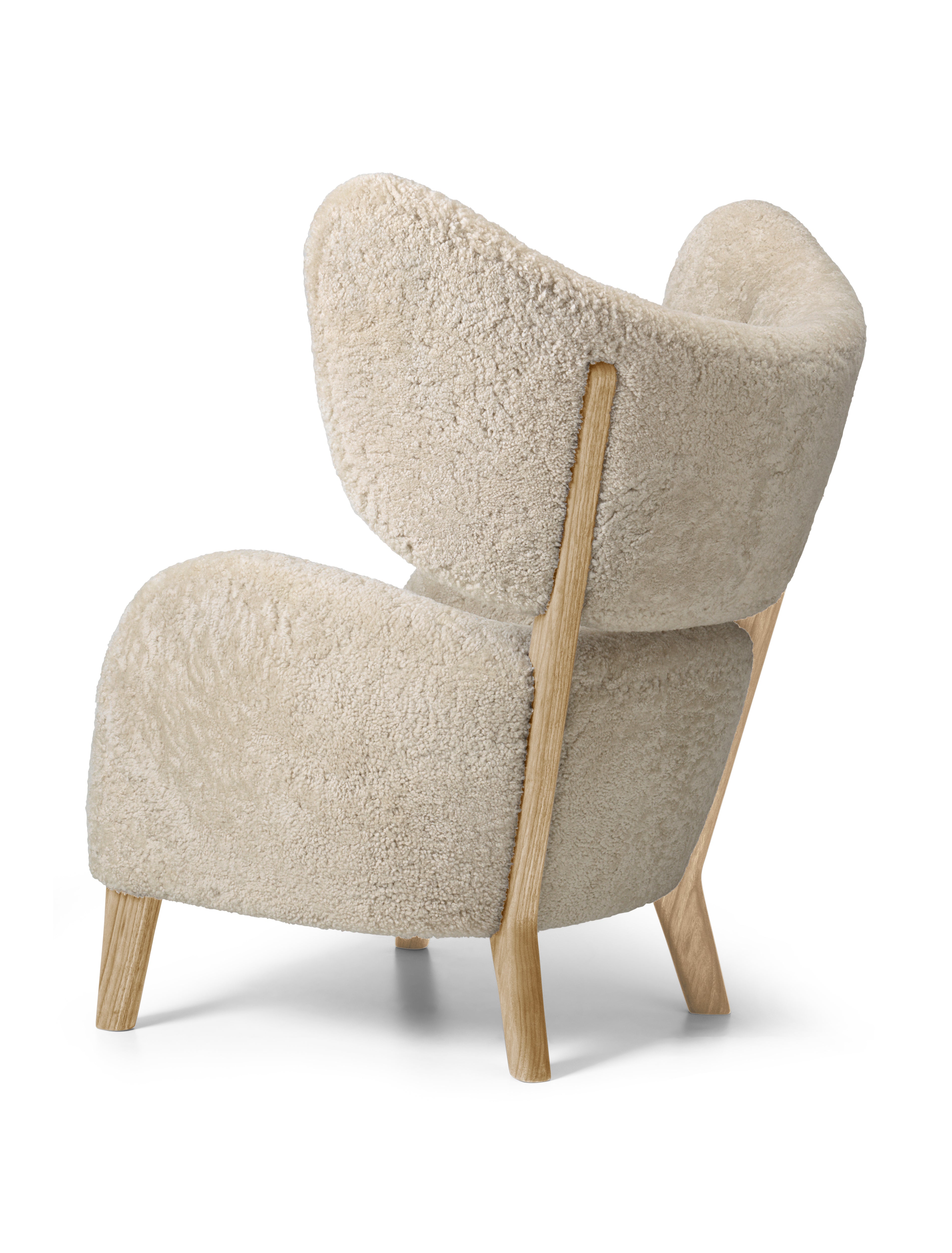 Fotel MY OWN CHAIR skóra owcza z dębową podstawą