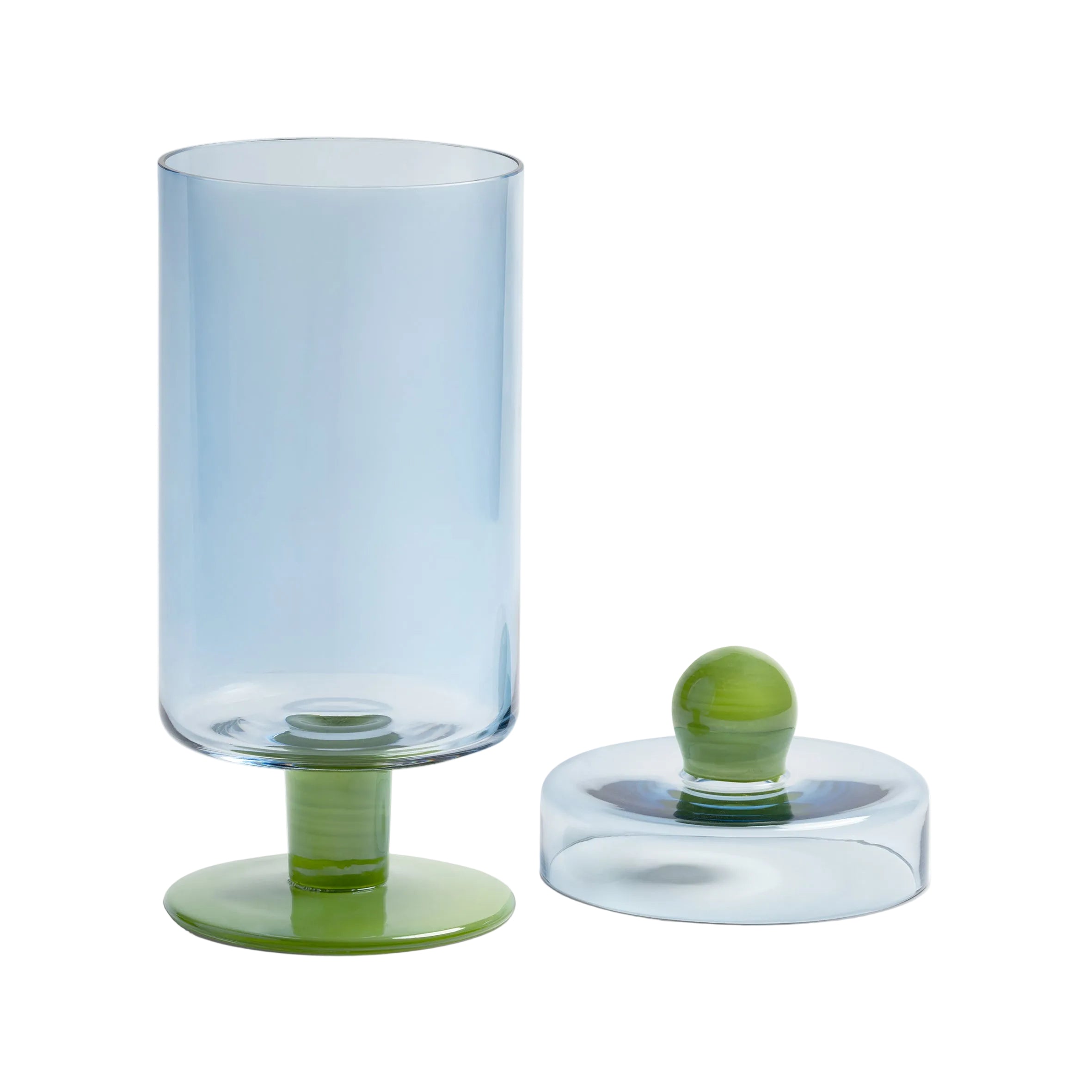 DUO TALL Glass Container Blue with Green