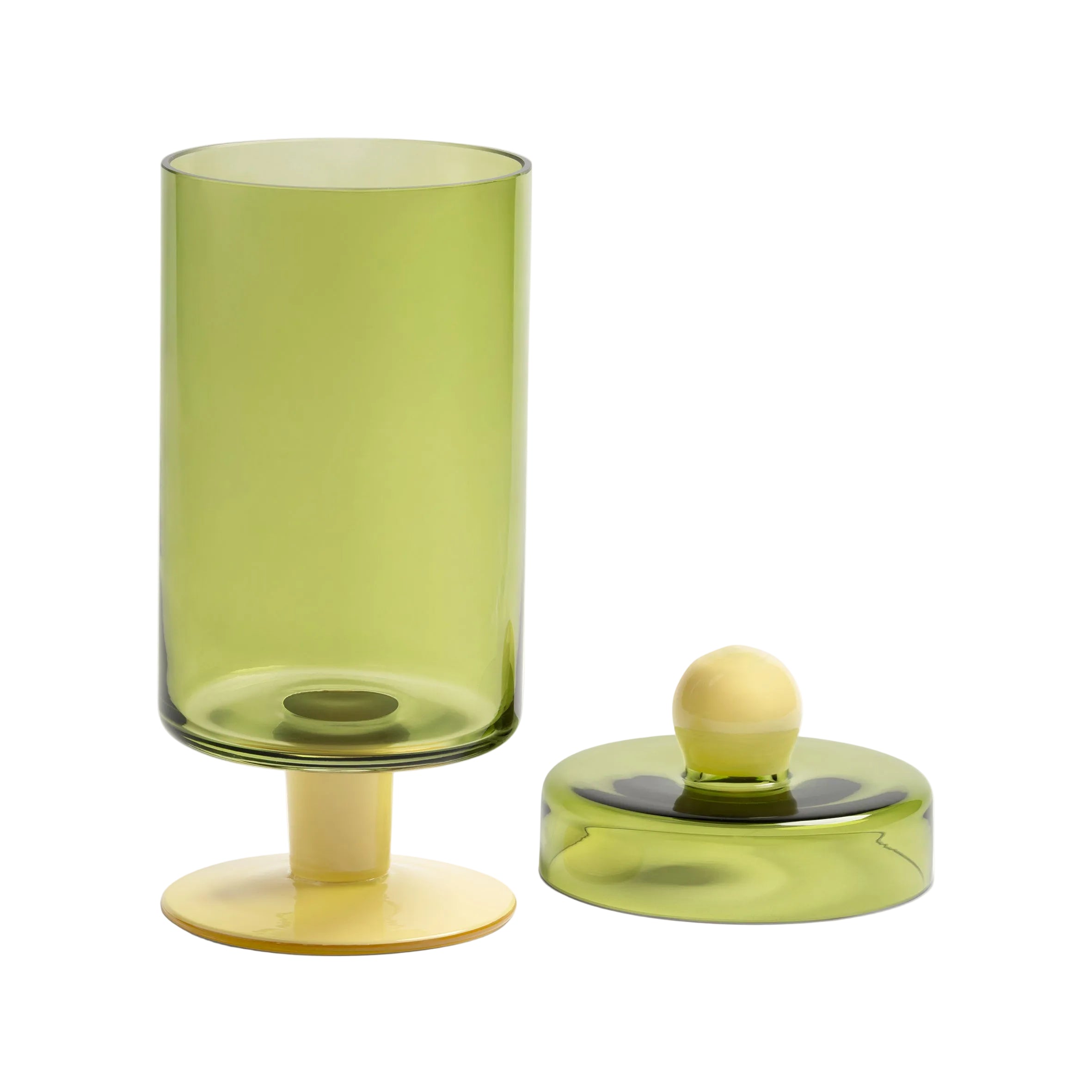 DUO TALL green and yellow glass container