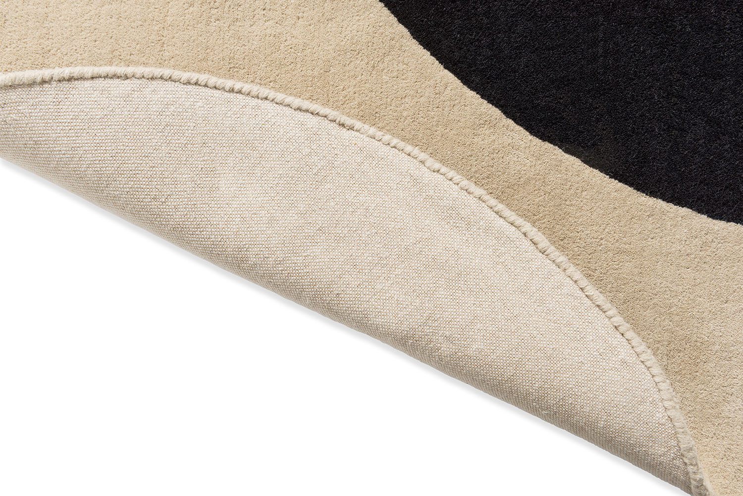 Dywan okrągły FLOWER SPOT ecru z czarnym