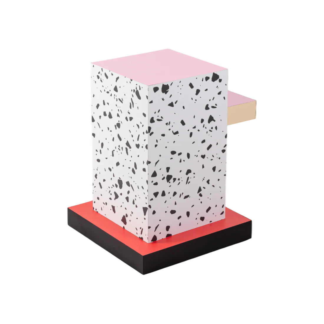 SUPERSIDE TERRAZZO Pink Side Table with Red