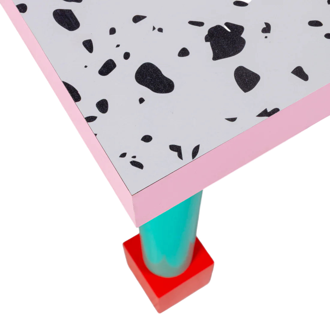 SUPERTABLE TERRAZZO pink with turquoise