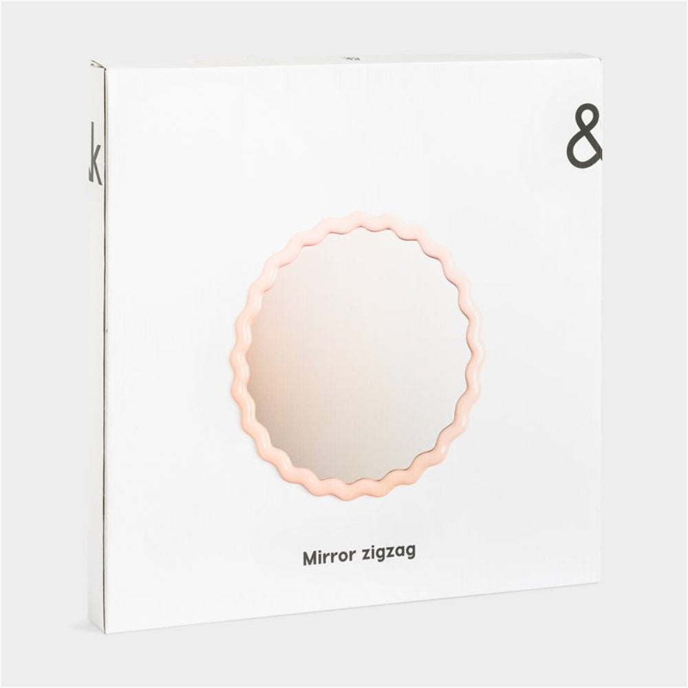 Round Mirror ZIGZAG Pink