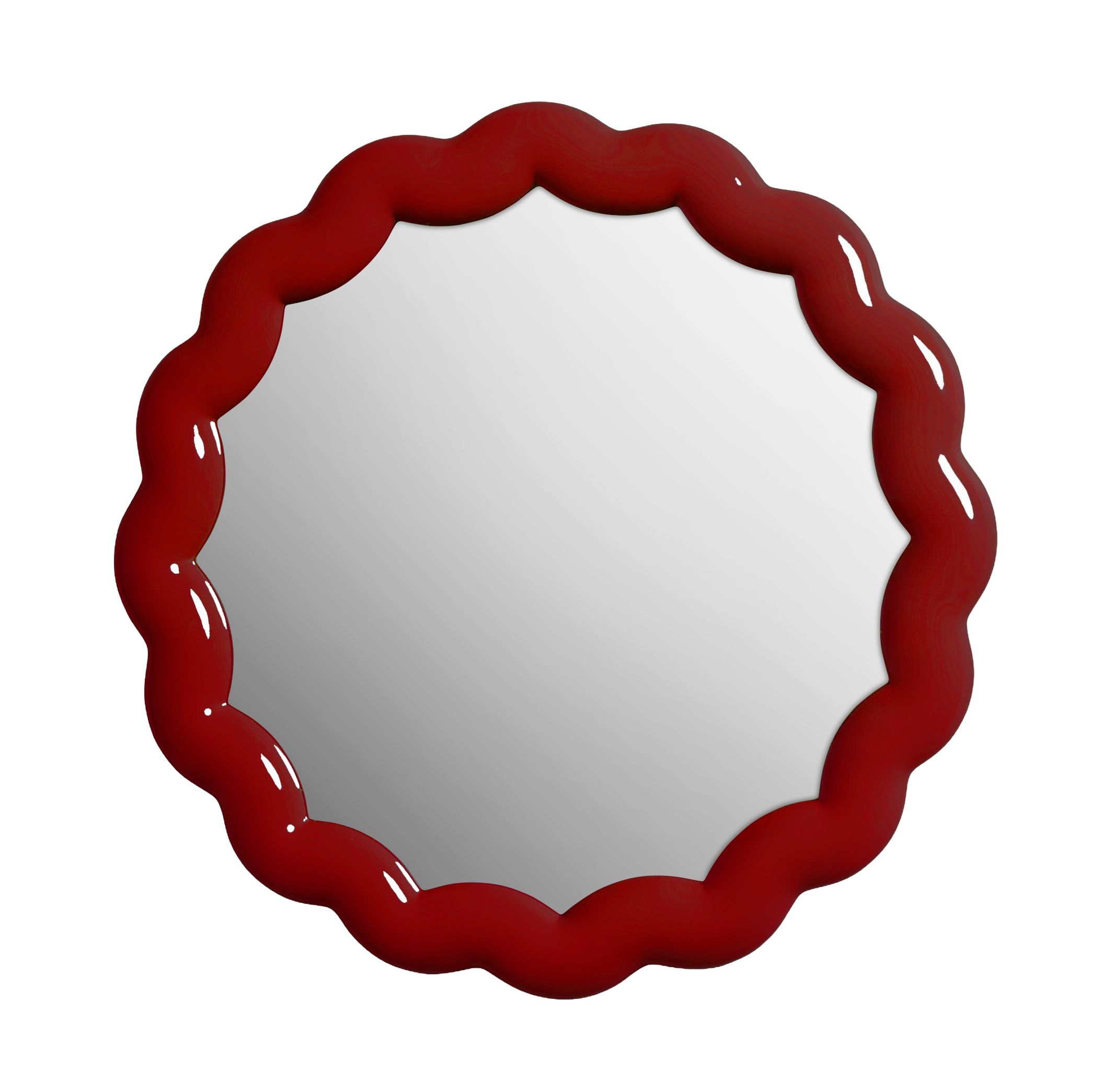 Round Mirror ZIGZAG Burgundy