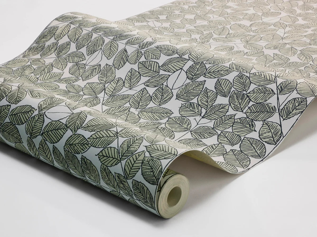 Tapeta s rastlinným vzorom listov ROMANS zelená