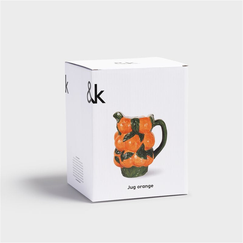 Džbán ORANGE oranžový so zeleným