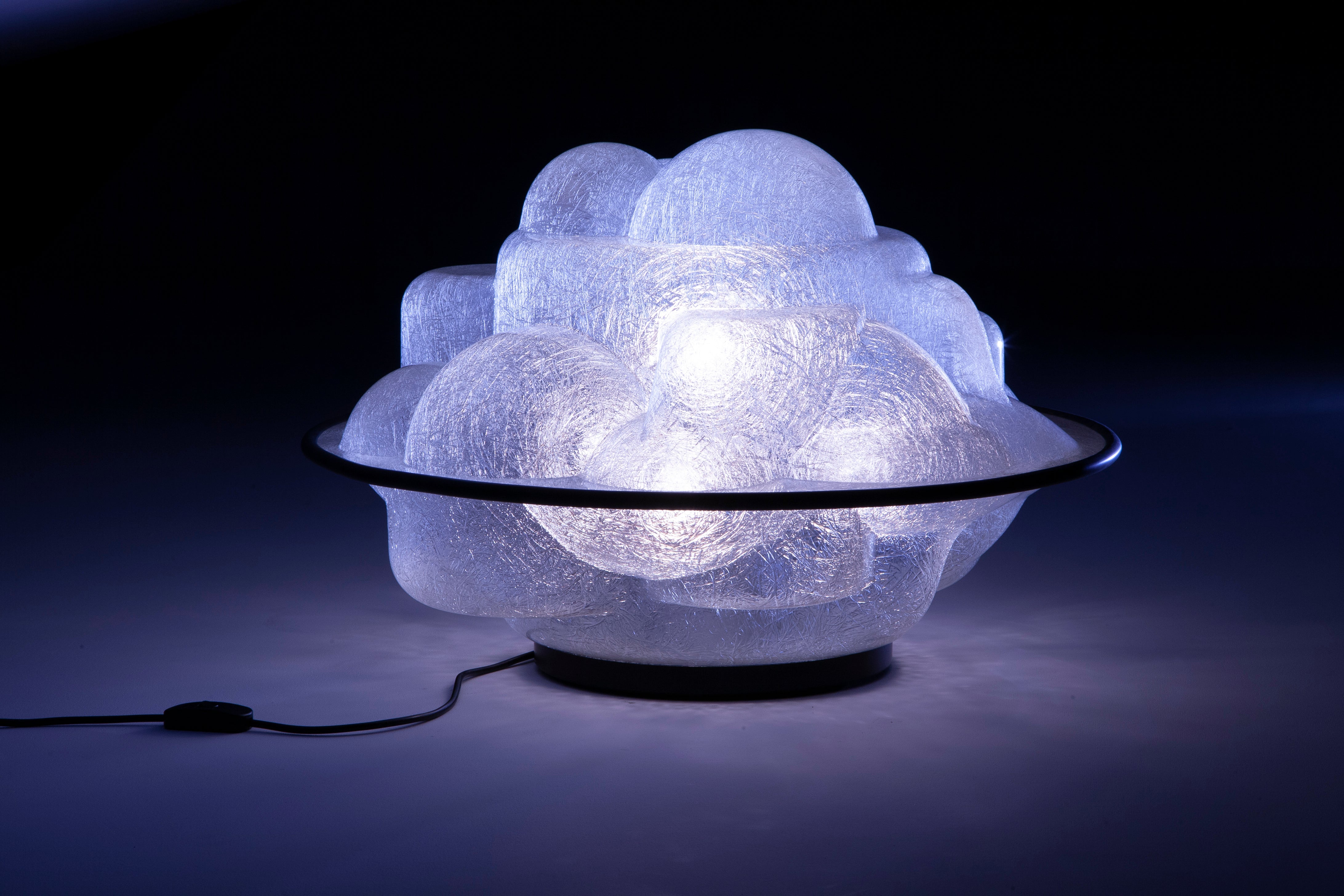 Stolná lampa PROFITEROLLE transparentná s čiernou farbou