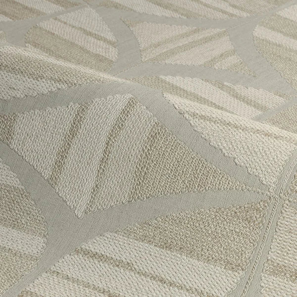 Textured wallpaper resembling embroidery with a geometric pattern FILANDRA sand