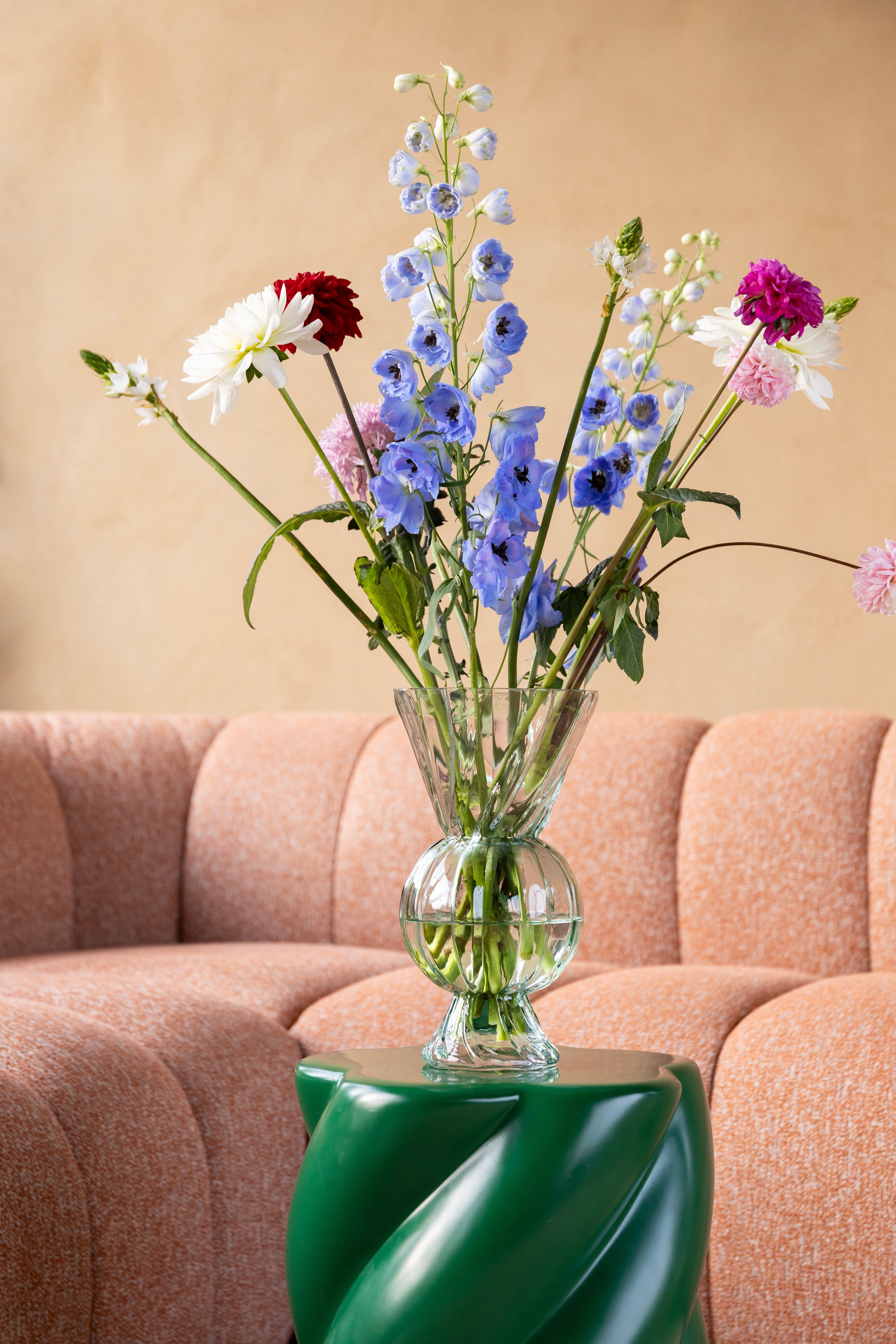 Rhombic Vase Green Glass