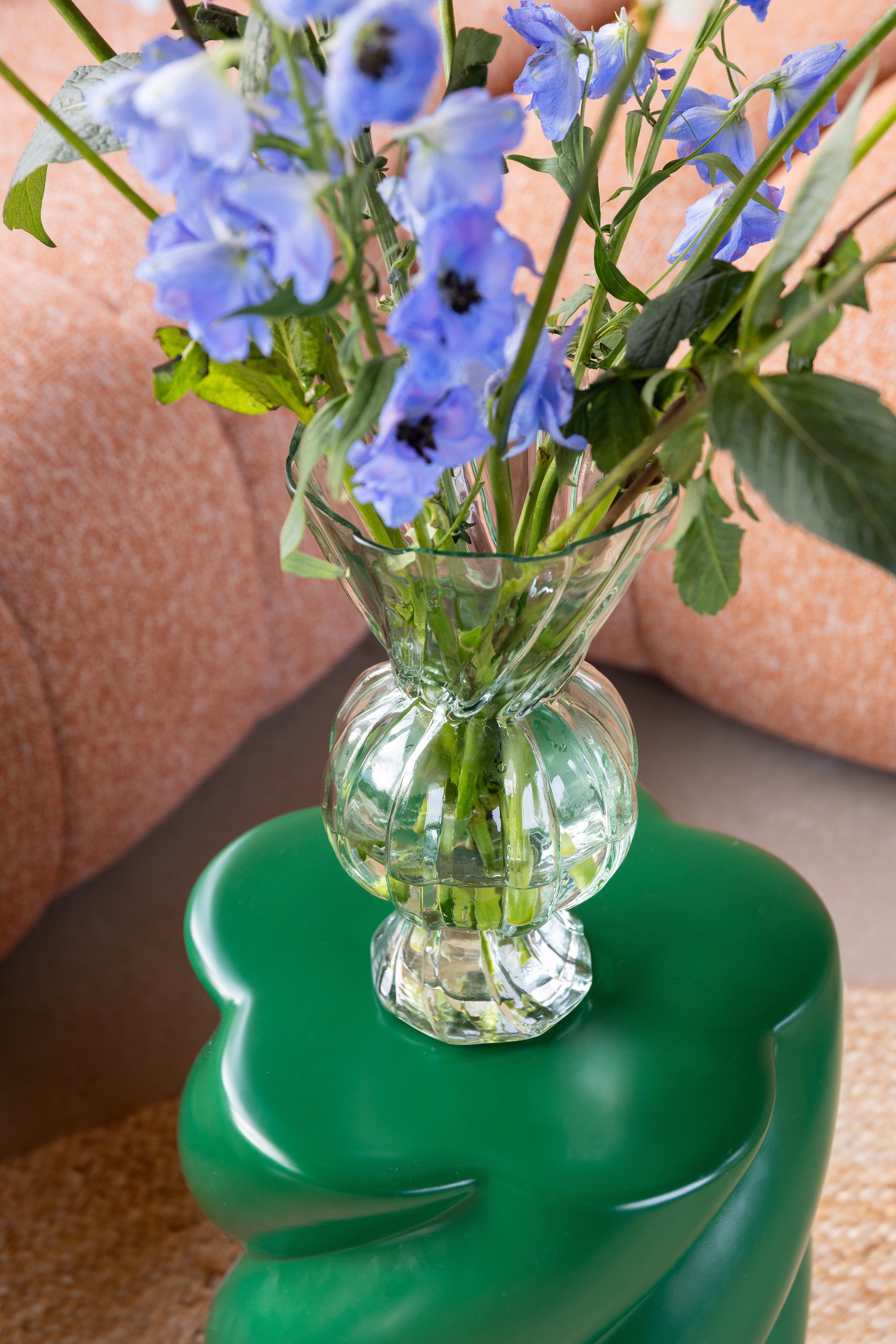 Rhombic Vase Green Glass