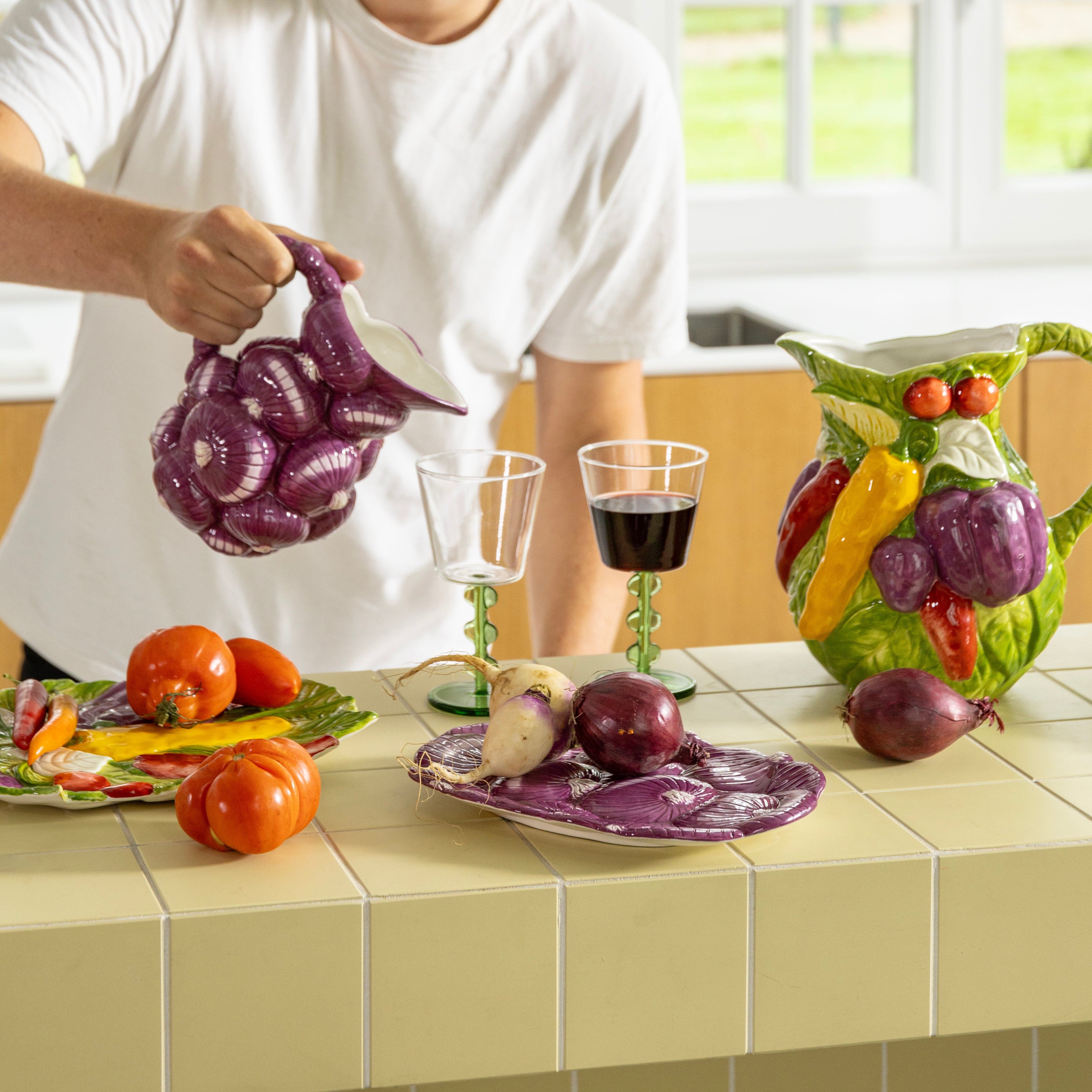 Súprava pohárov na víno PETAL zelená