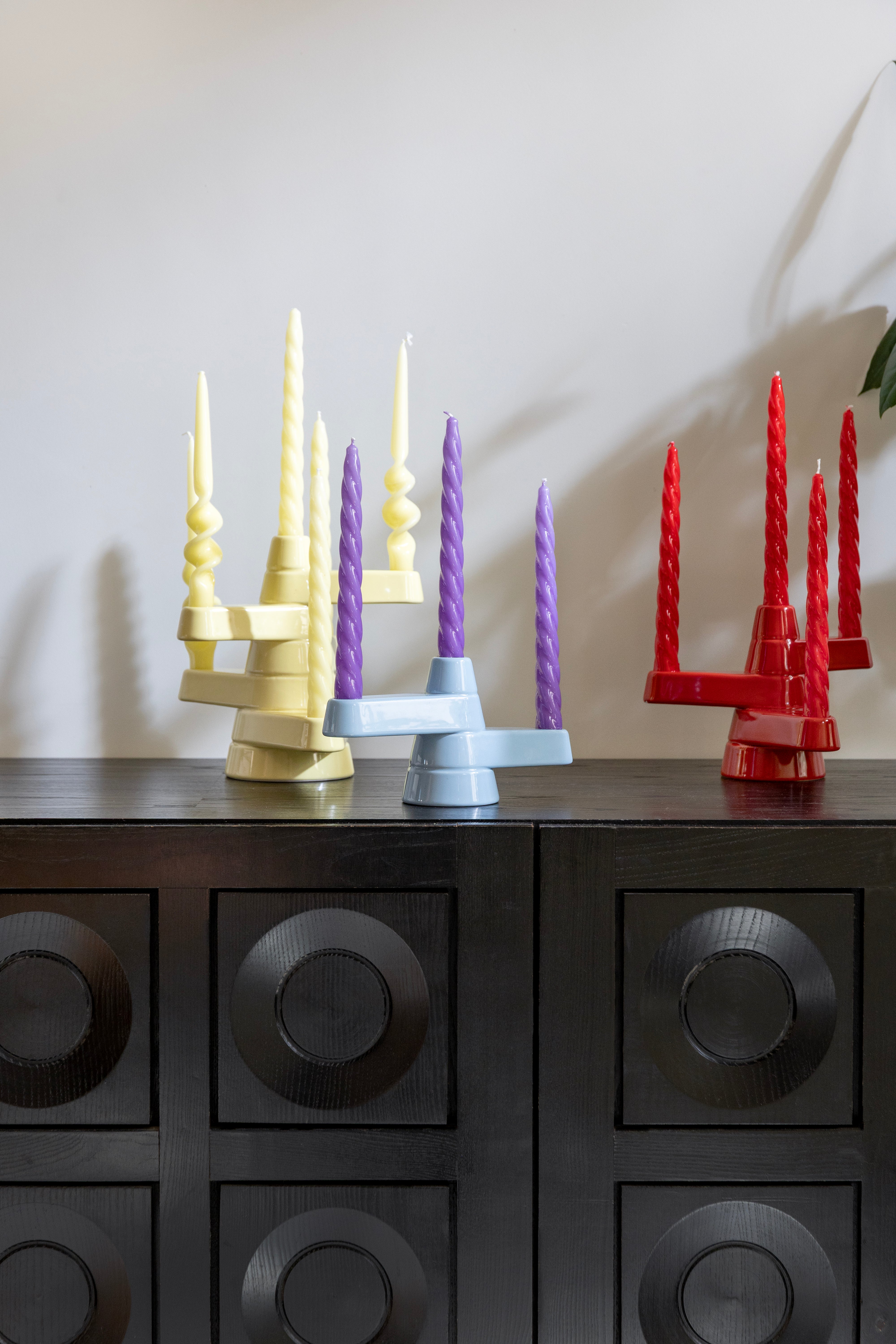 Three-Arm Candle Holder BRUTE Red